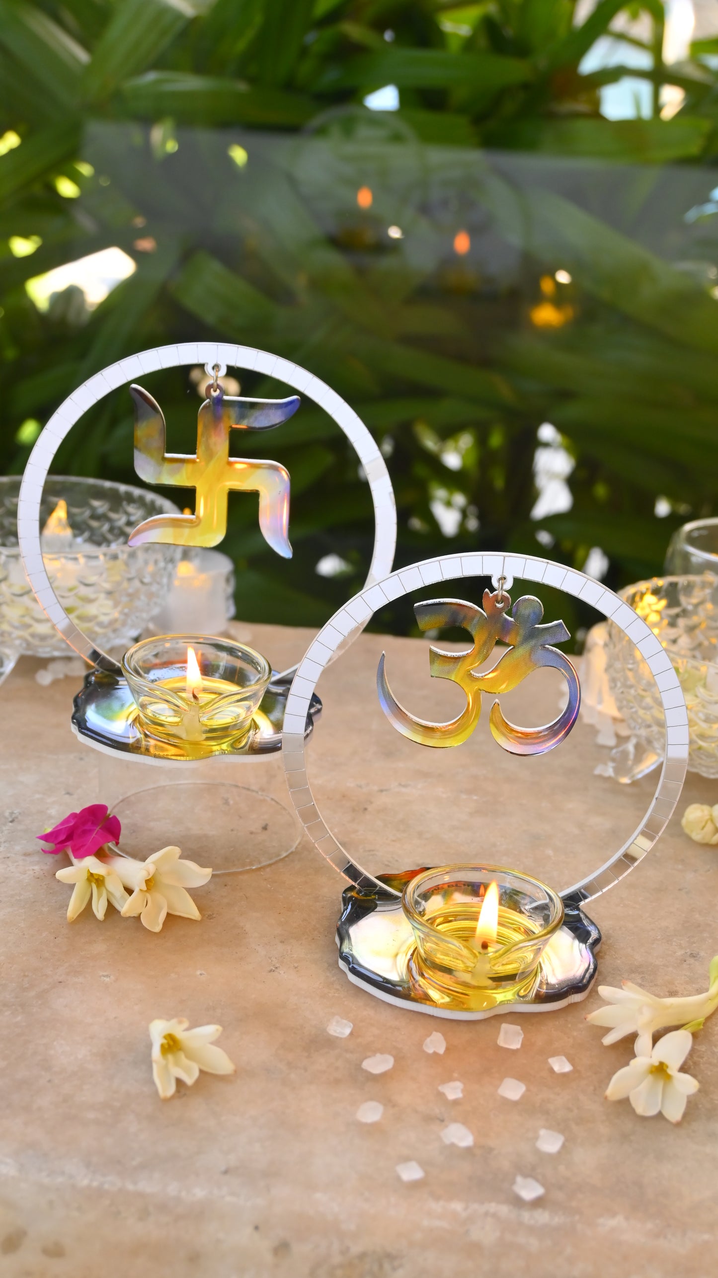 Divine Ring Diyas- Sunset (Set Of 2)