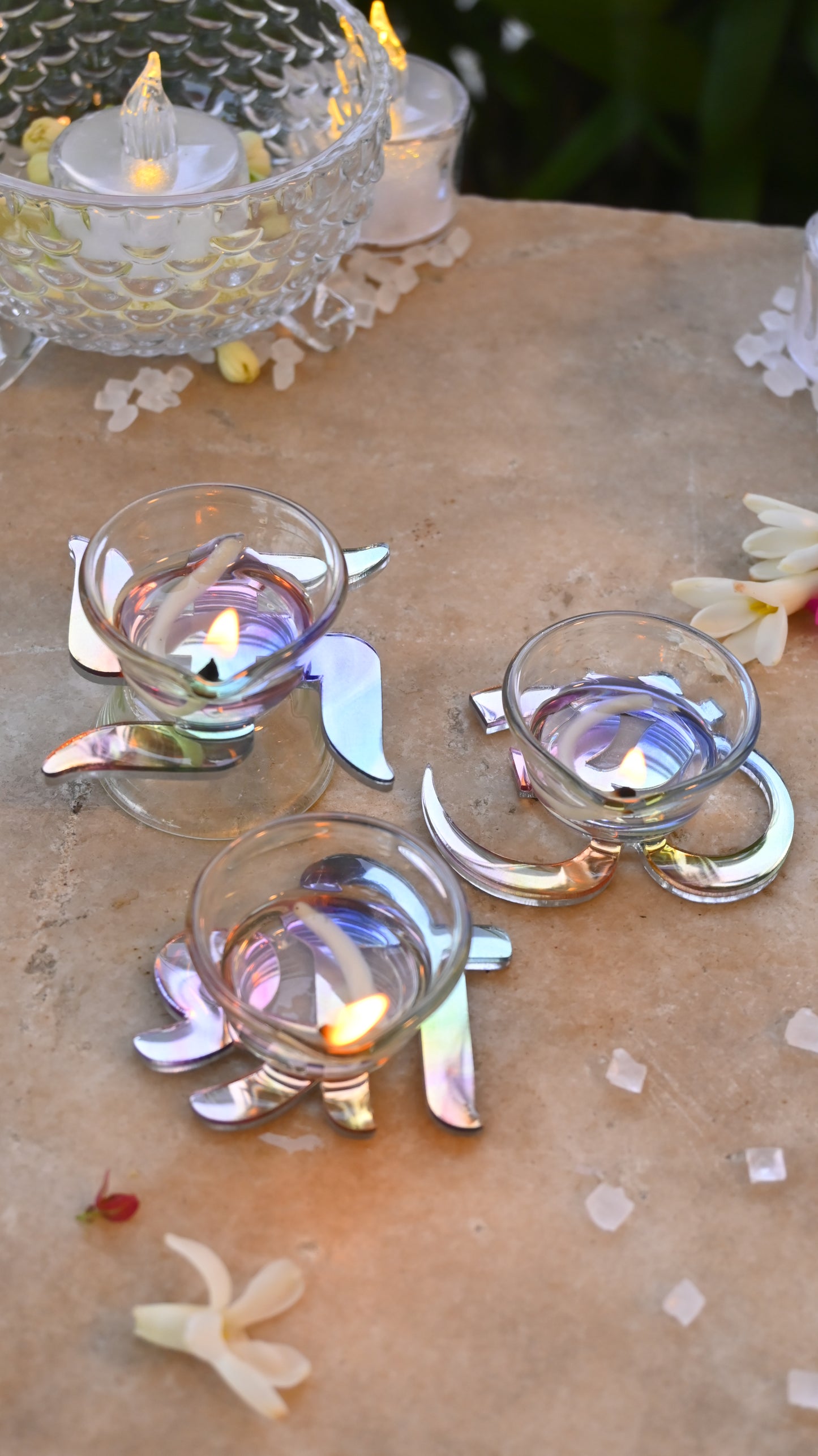 Mini Diyas- Orchid (Set Of 3)