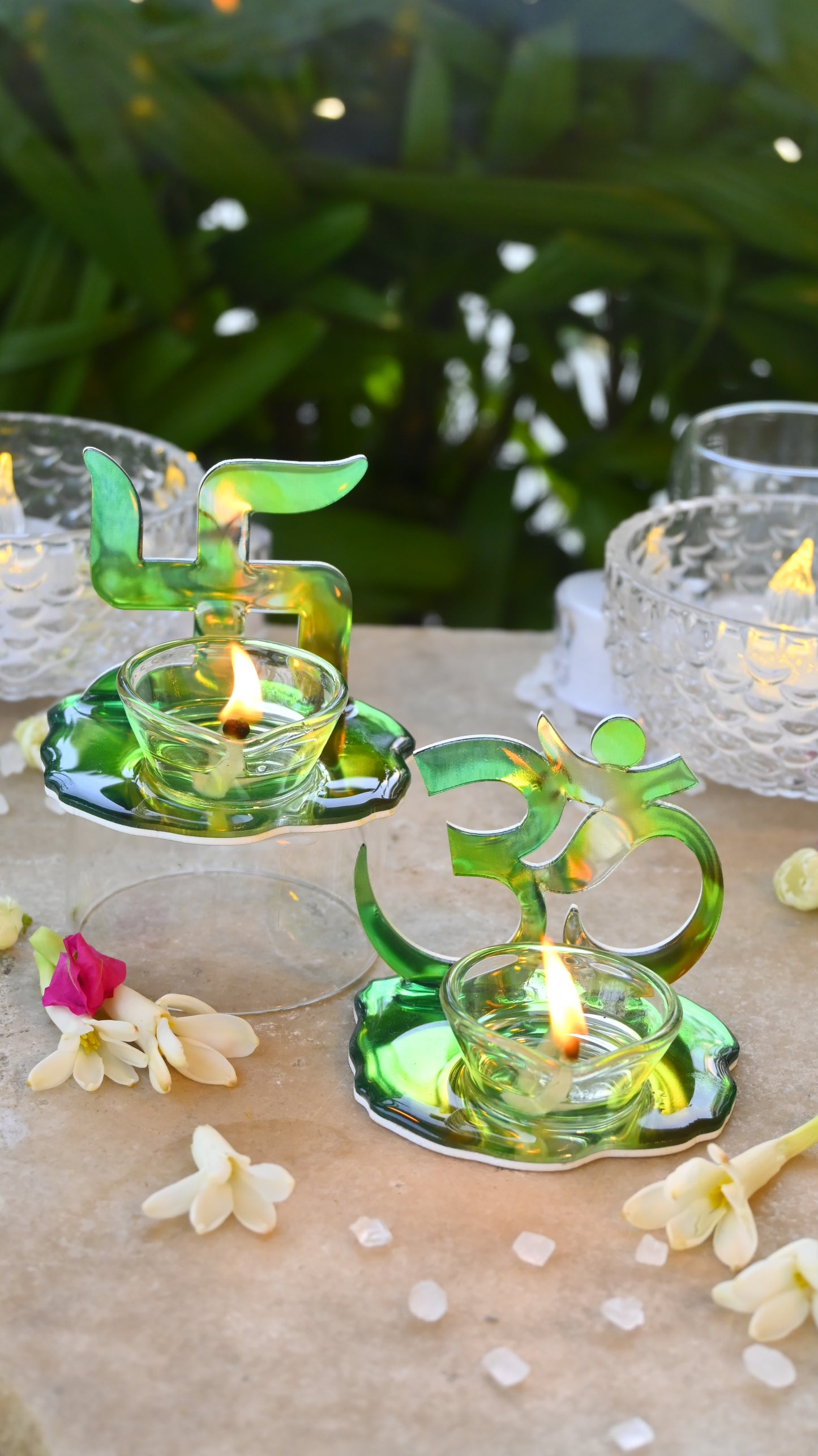 Mystical Diyas- Emerald (Set Of 2)