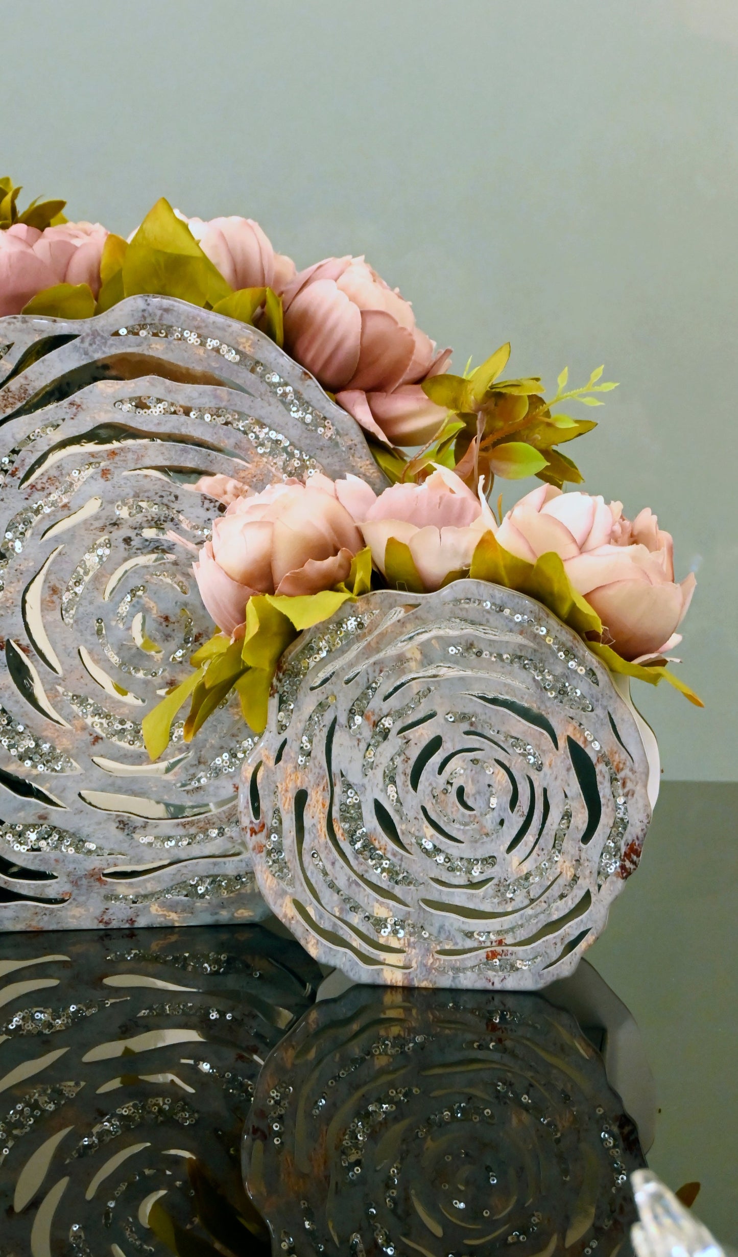 Lotus & Rosette Blue: 6" Vase