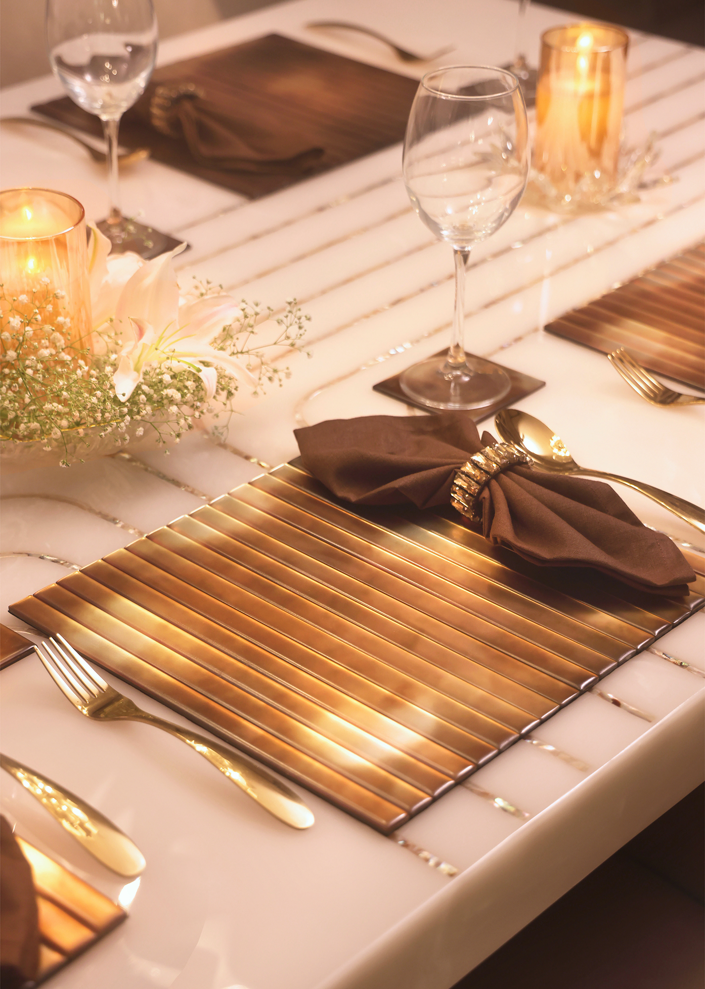 Metallic Gold: Flexi Placemat Matte Finish