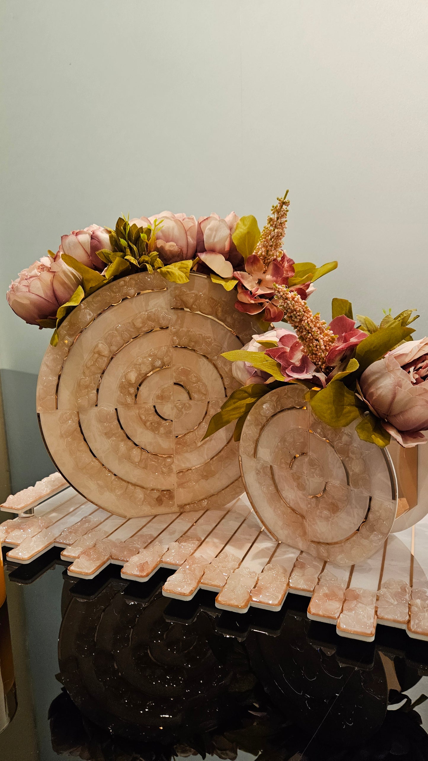 High-Low Stones Pink: 10" Vase