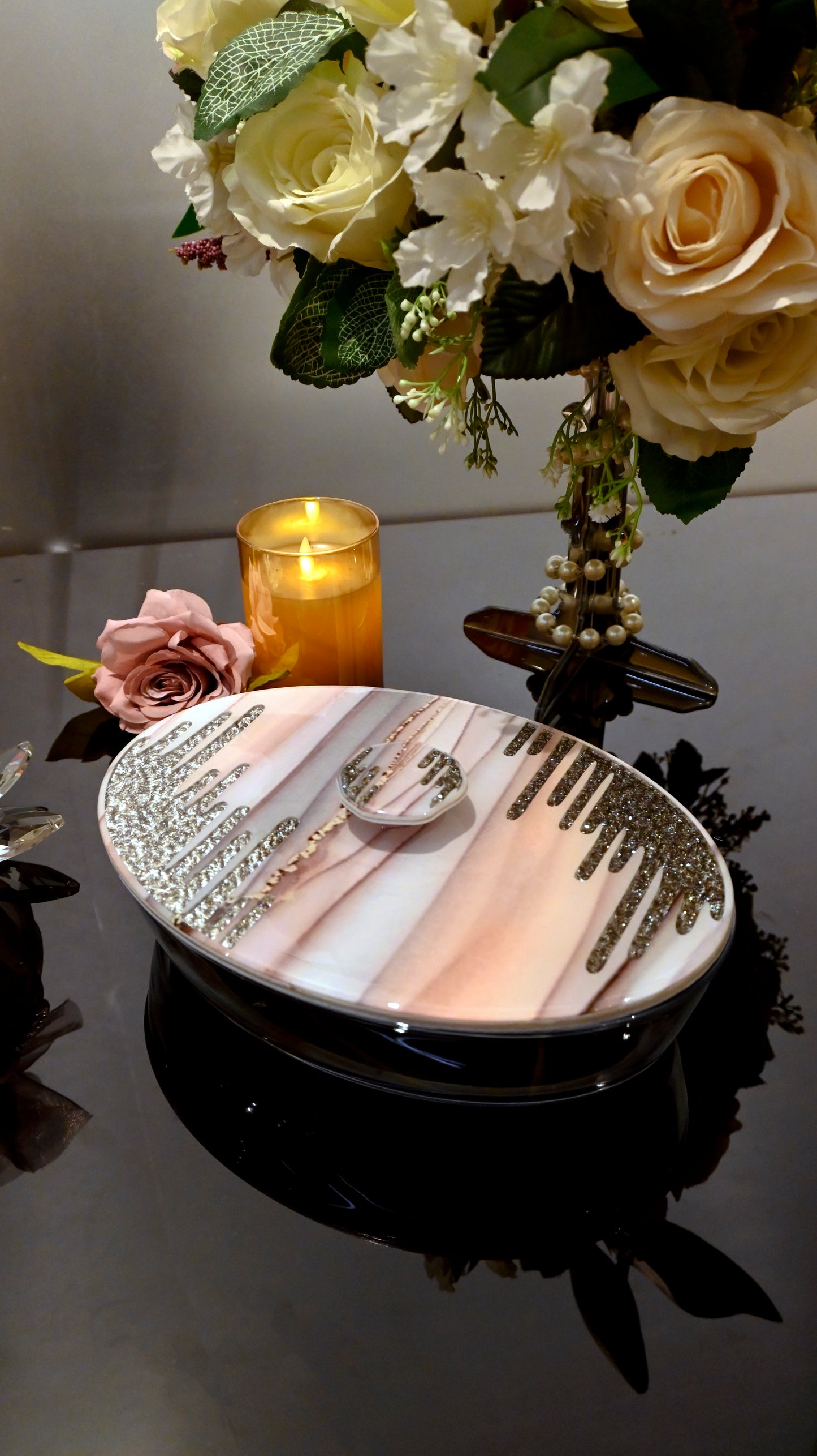 Crystal Droplets Peach Wave: Serving Lid