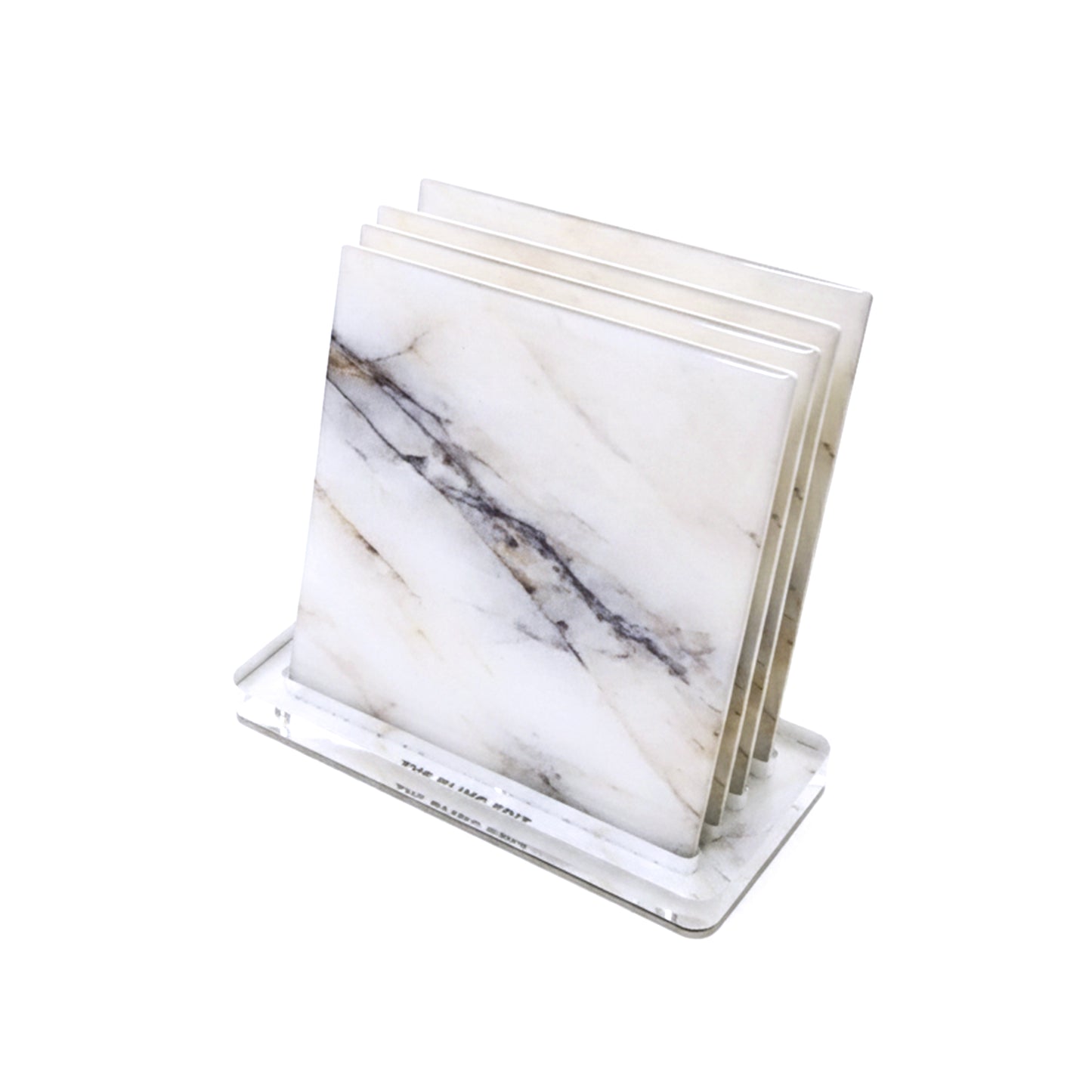Italian Marble: Coasters with Coaster Holder (Set of 4)