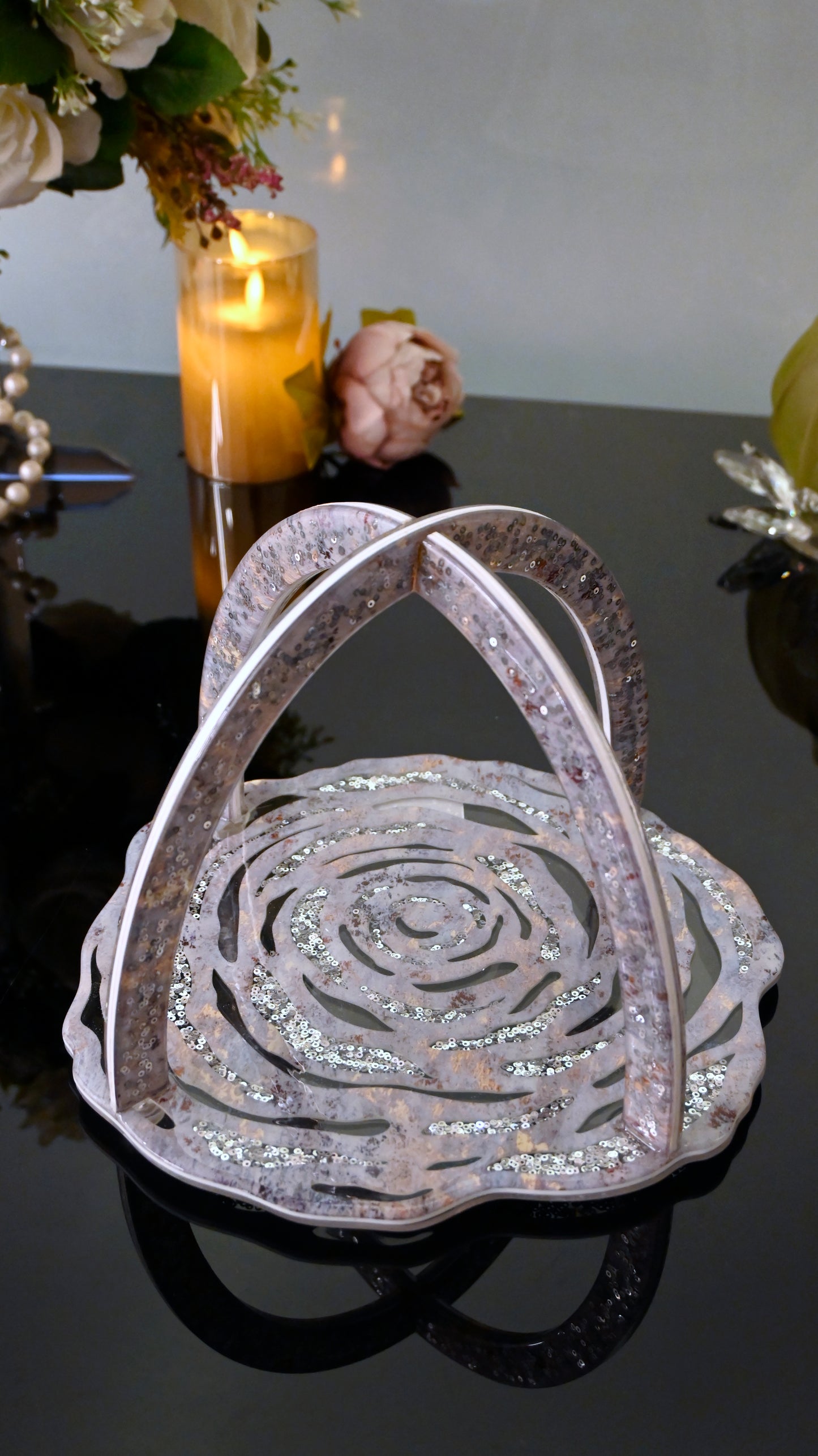Lotus & Rosette Blue: Criss Cross Platter
