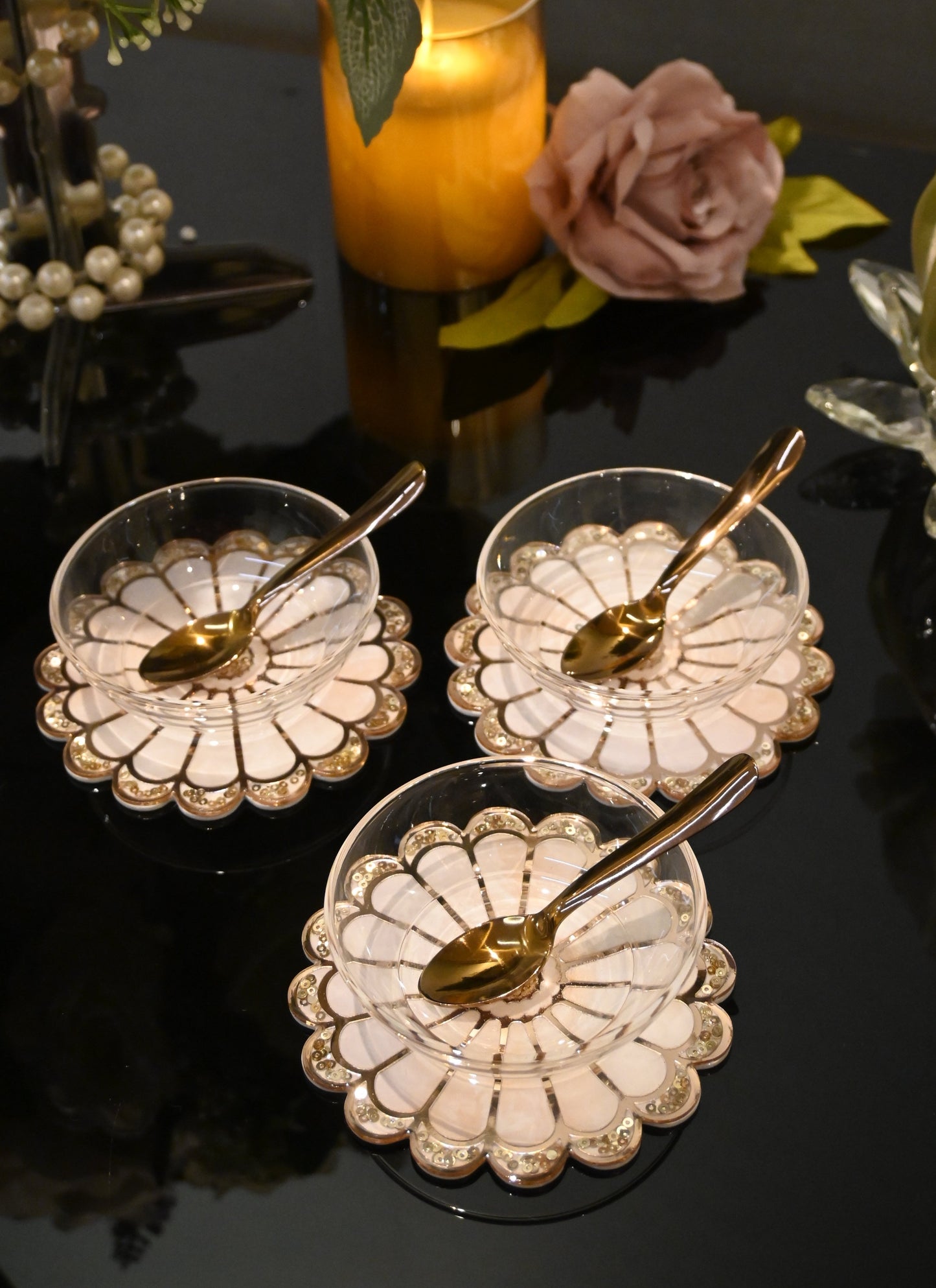 Daisy Rose Gold: Dip Bowl (Set Of 3)