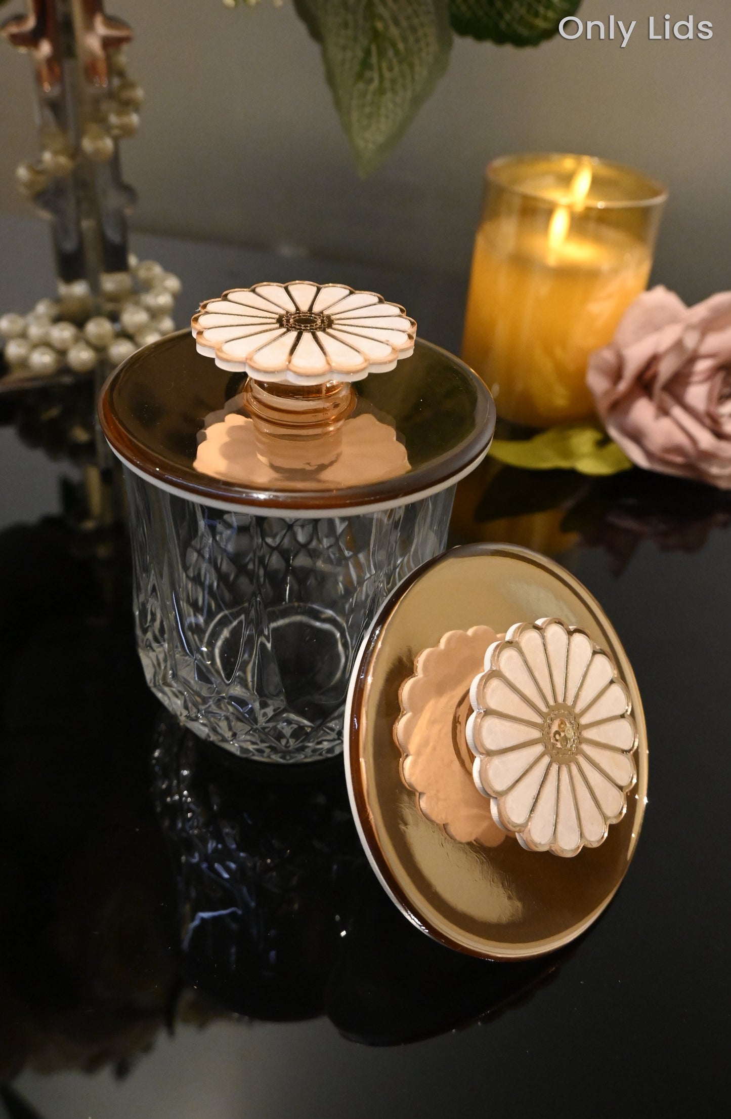 Daisy Rose Gold: Lids (Set Of 2)