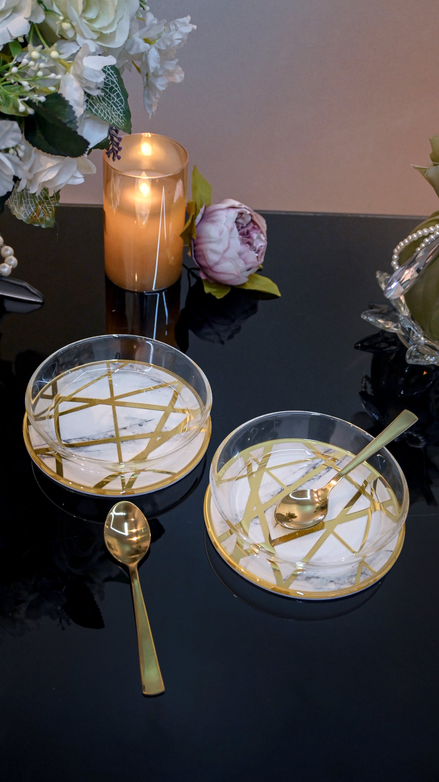 Marble Dancing Line: Bowl (Set Of 2)
