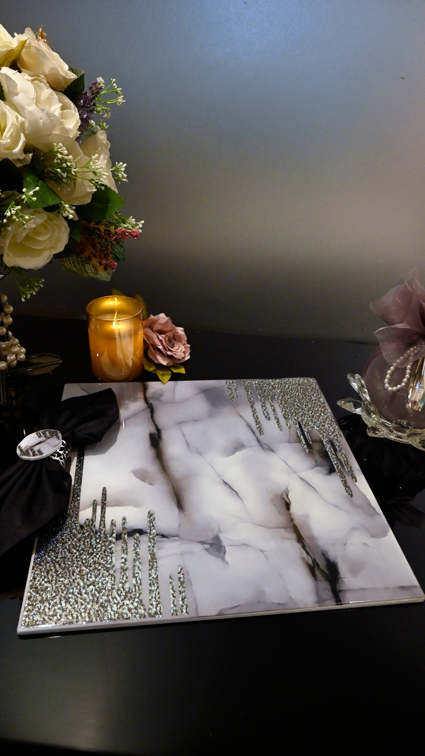 Crystal Droplets Grey: Placemat