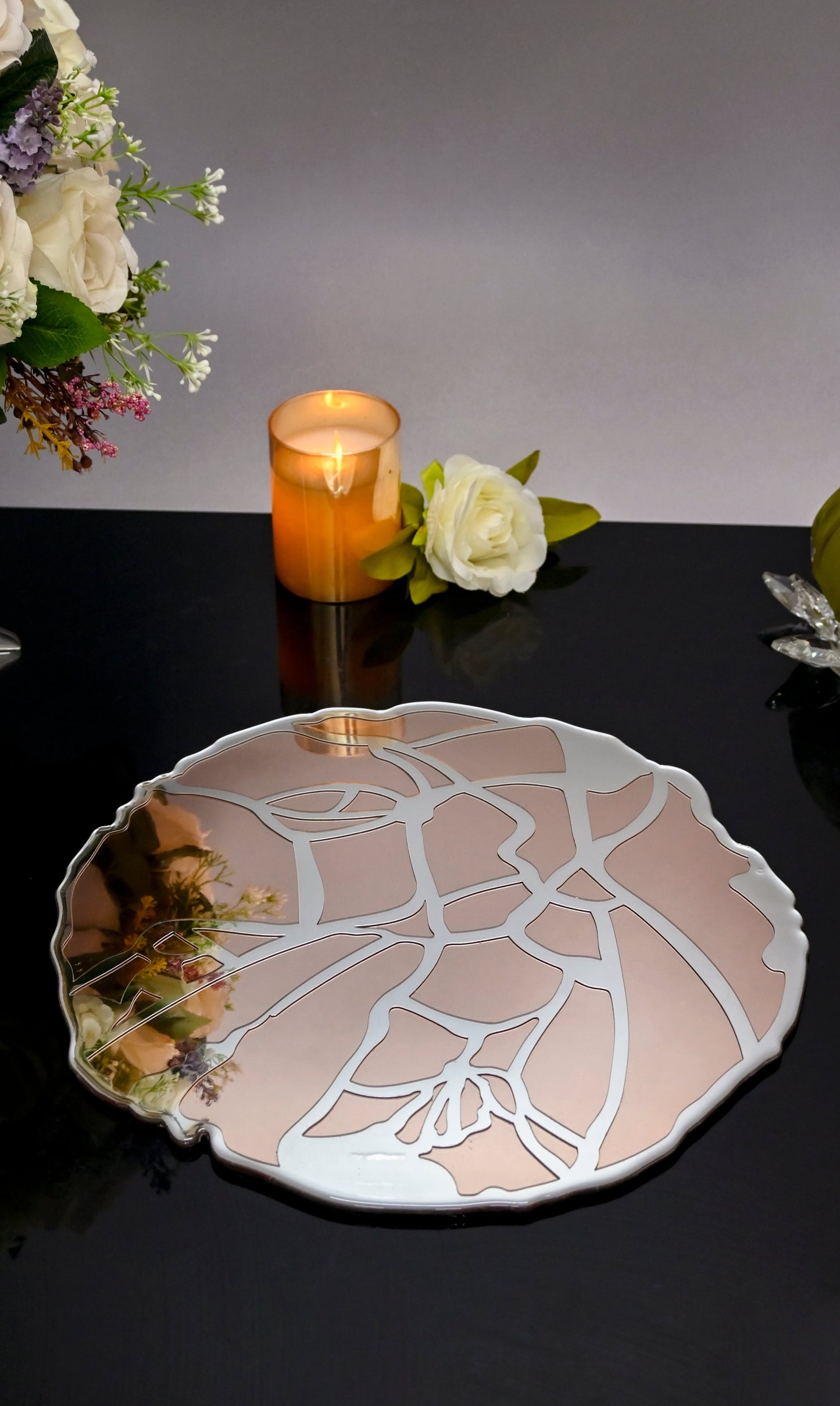 Silver Rose Gold Broken Tree: Placemat