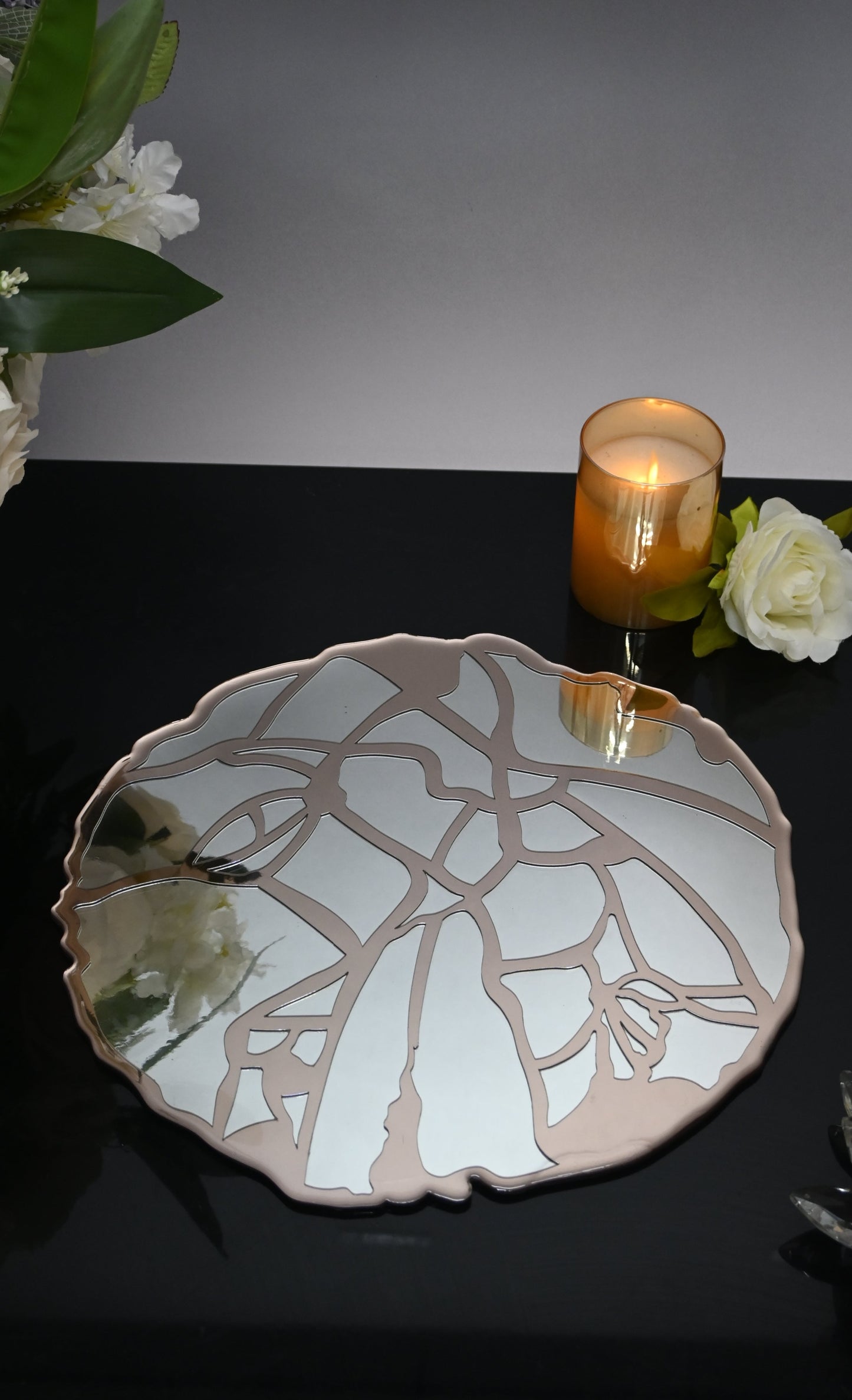 Rose Gold Silver Broken Tree: Placemat