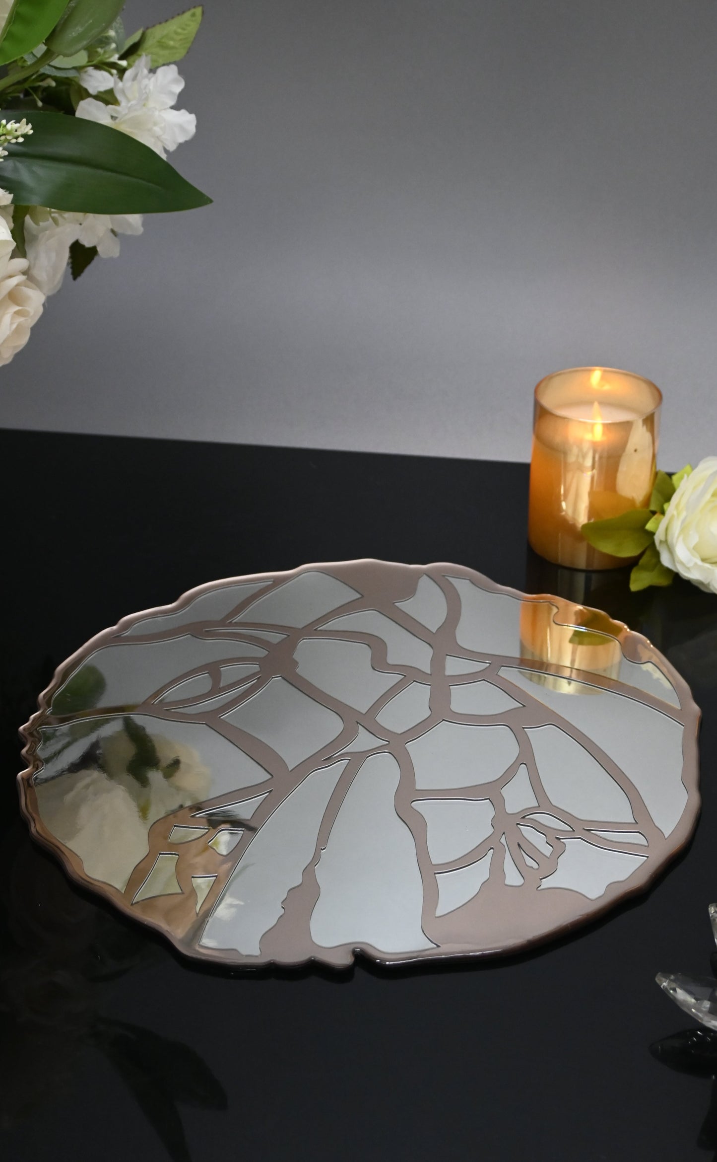 Rose Gold Silver Broken Tree: Placemat