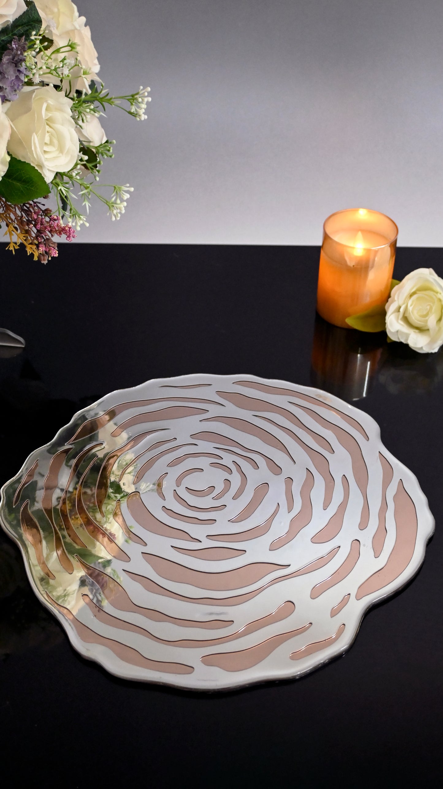Silver Rose Gold Rosette: Placemat