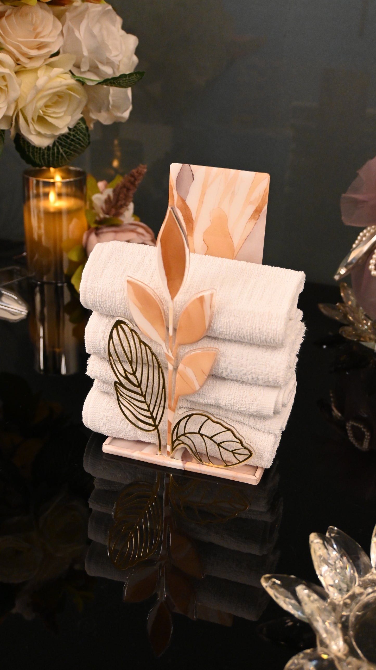 Golden Bloom: Towel Holder