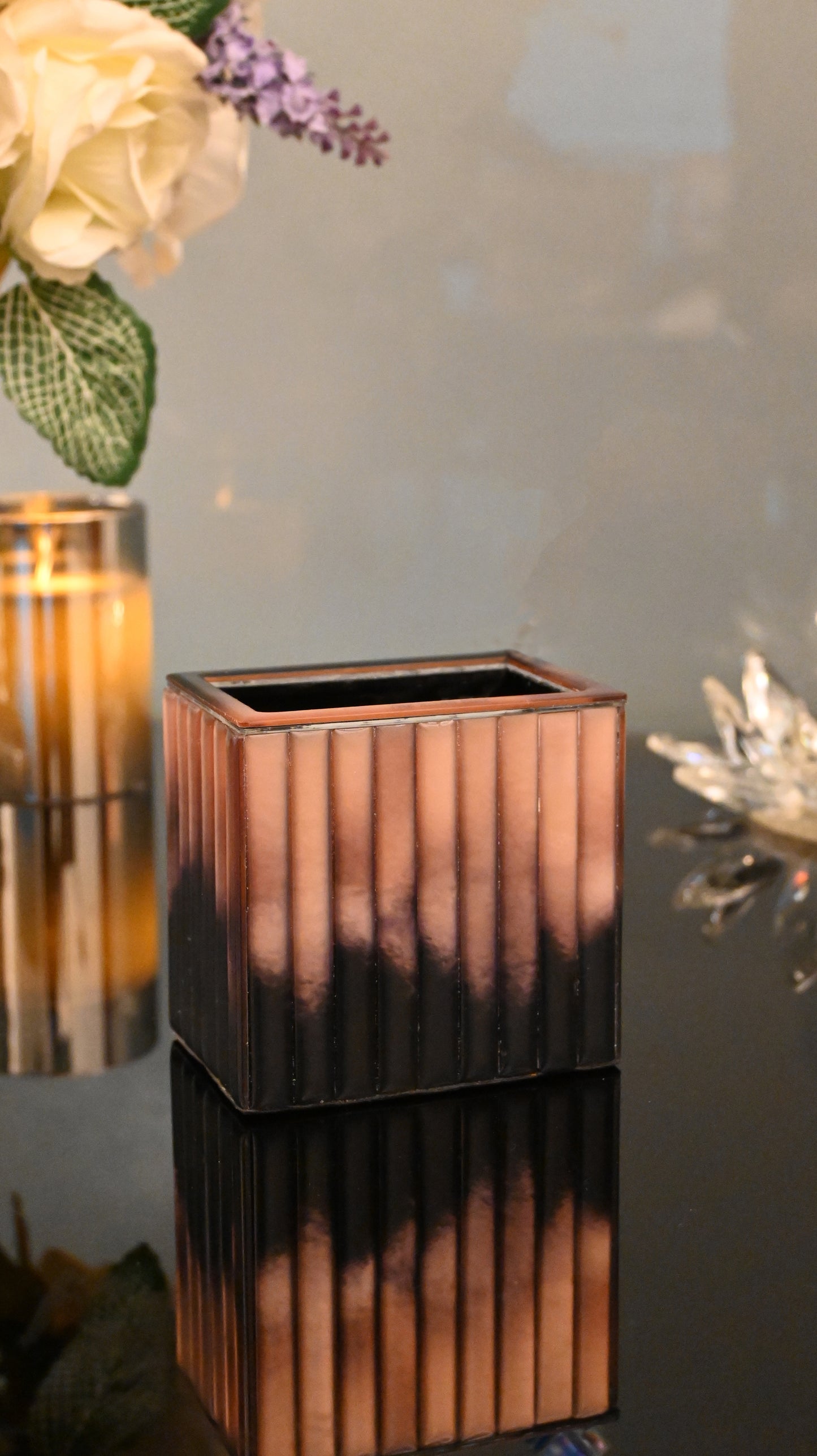 Metallic Rosegold: Brush Holder