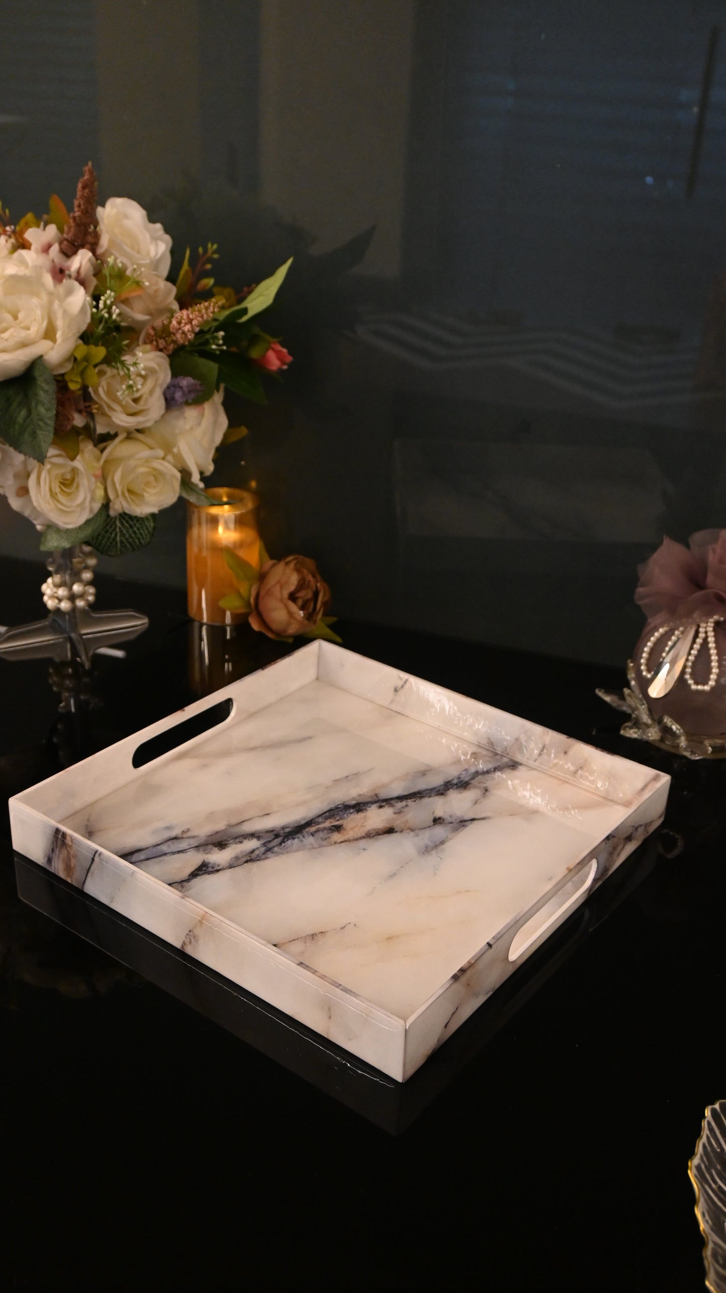 Italian Marble: Square 4 Wall Tray