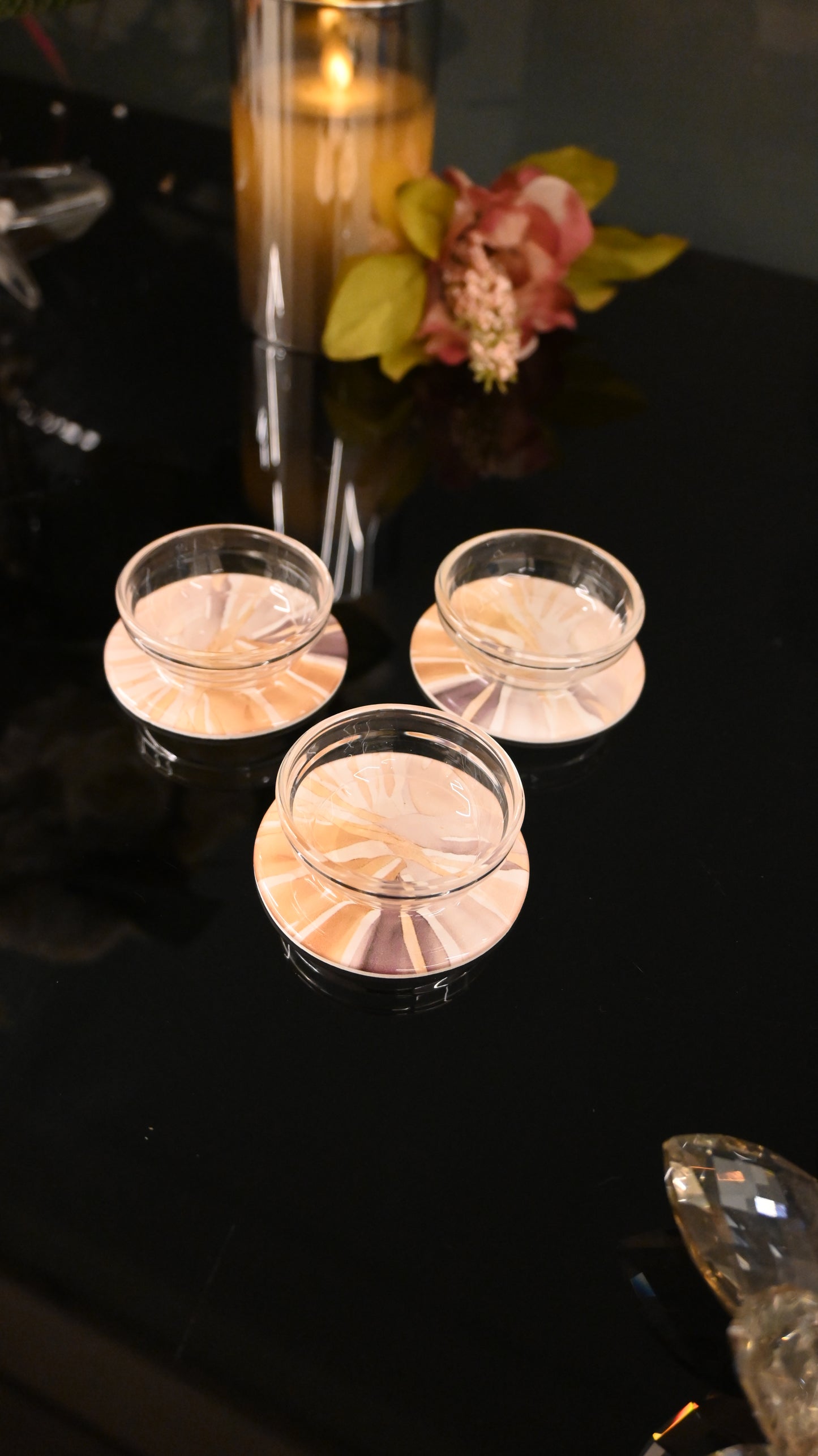 Golden Bloom: Mini Dip Bowl (Set of 3)