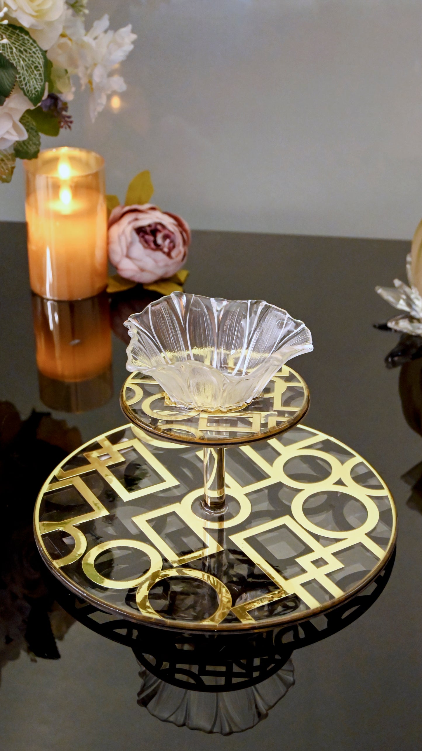 Blocks Black & Gold: Flower Bowl Platter