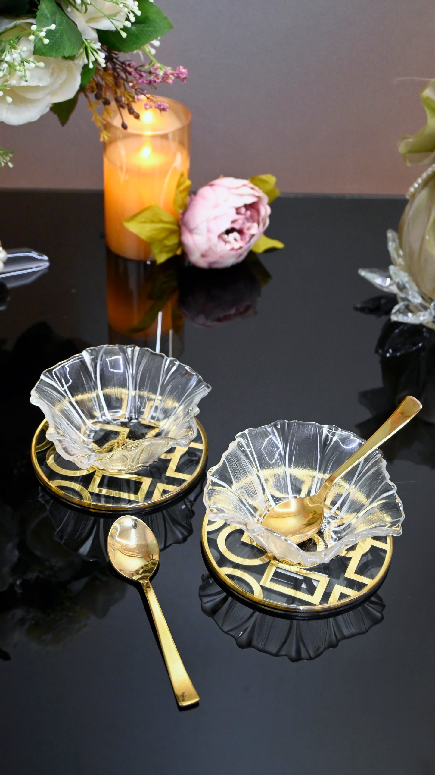 Blocks Black & Gold: Flower Bowl (Set Of 2)
