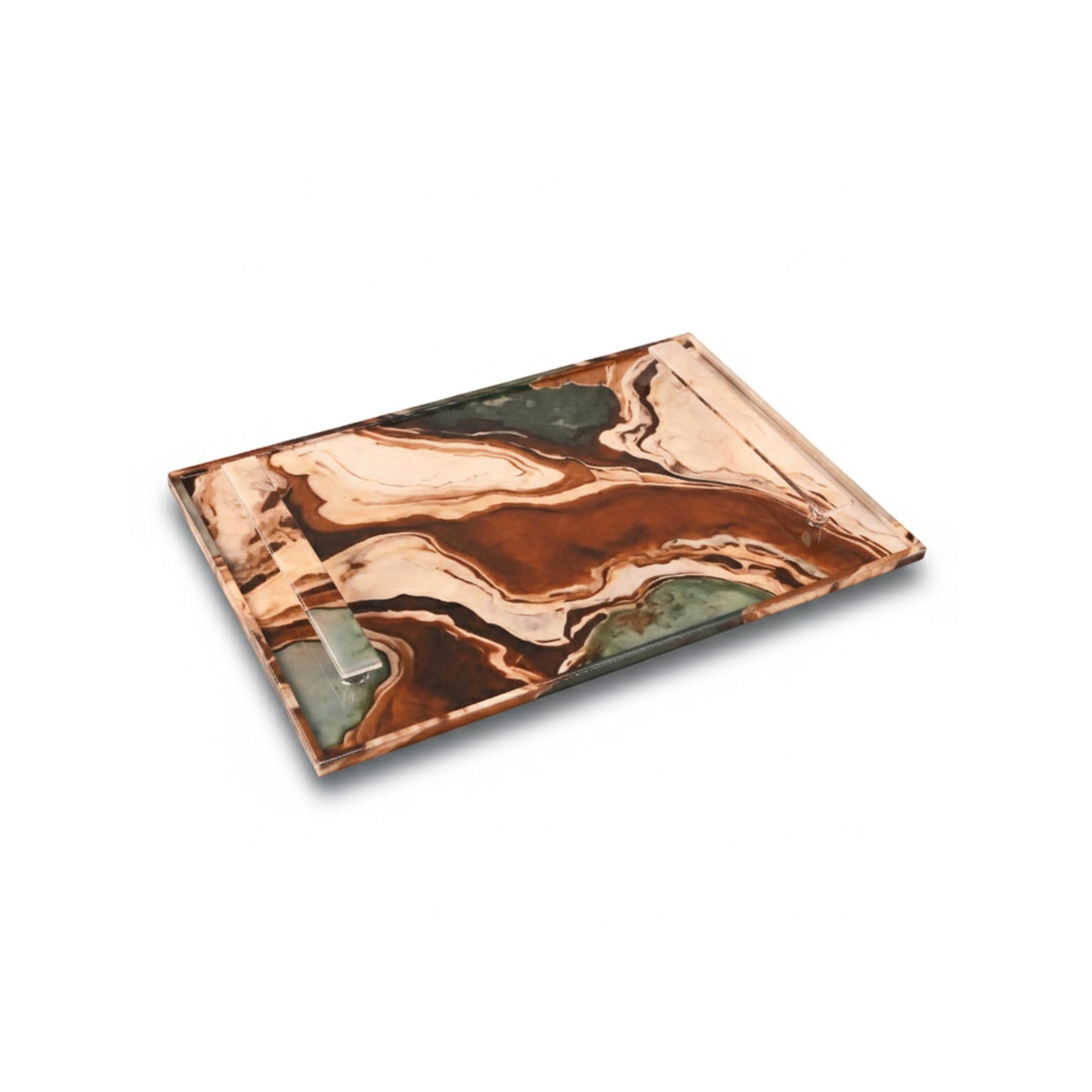 Earth Marble: Rectangular Border Tray