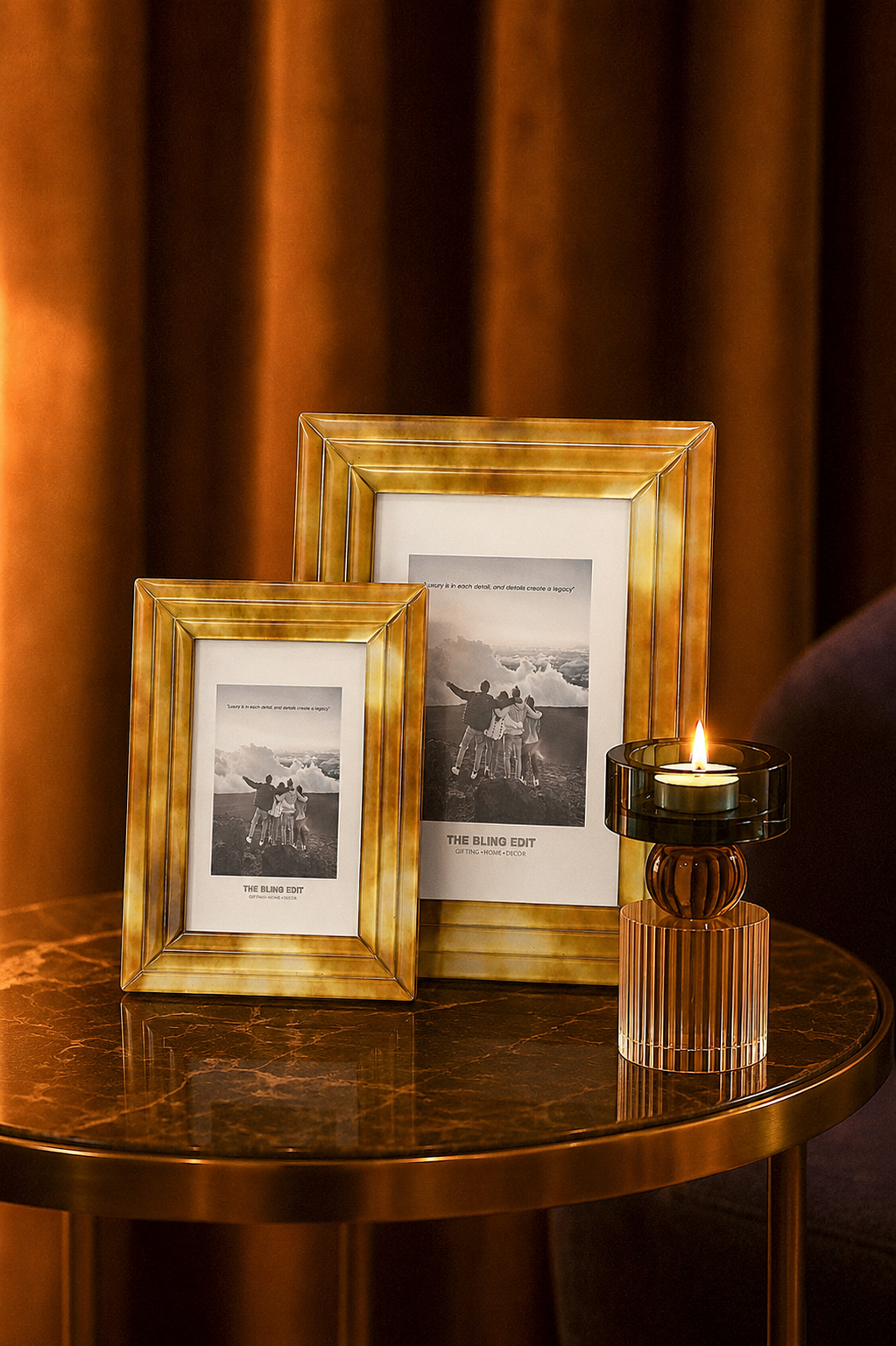 Metallic Gold: Stripes Photo Frame