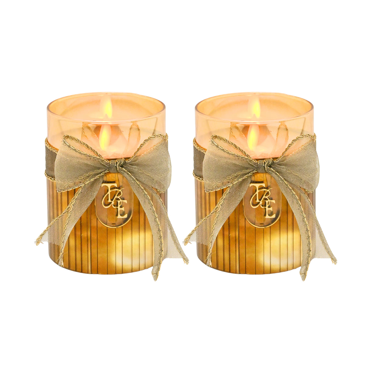 Metallic Gold: Fluted Glass Candle
