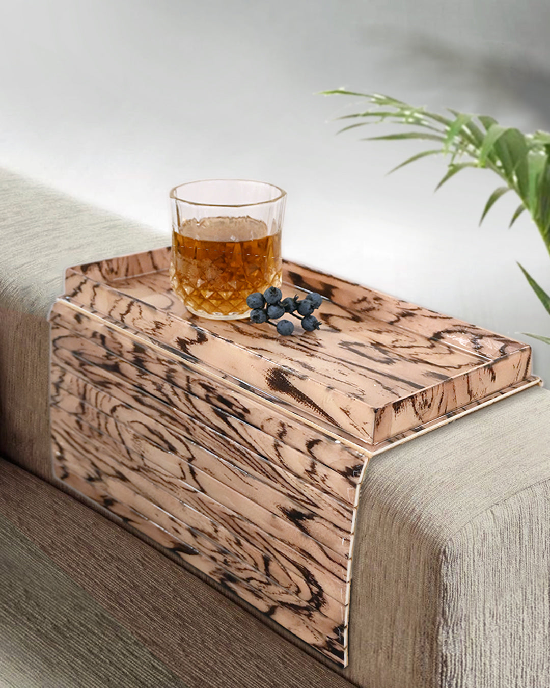 Oak Elegance: Sofa Tray