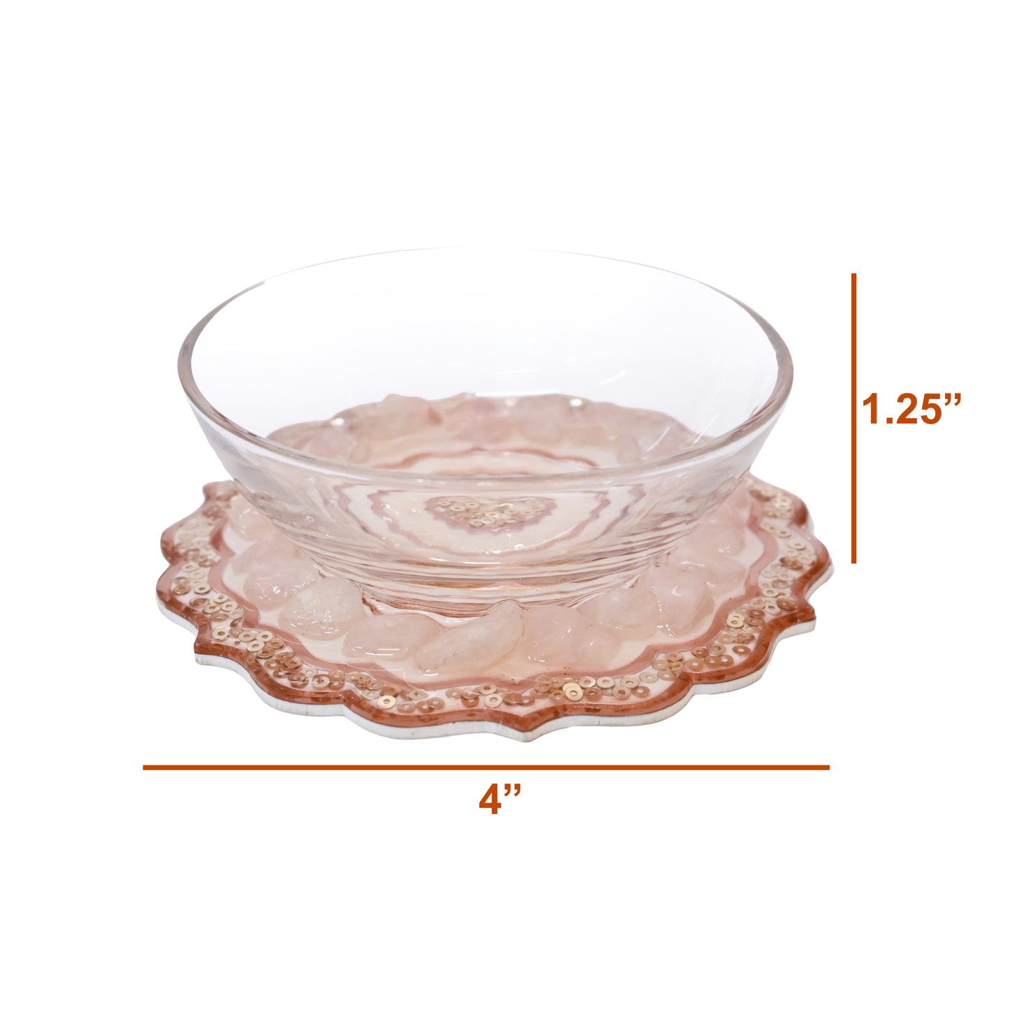 Rose Gold rose Stones : Dip Bowl (Set Of 3)