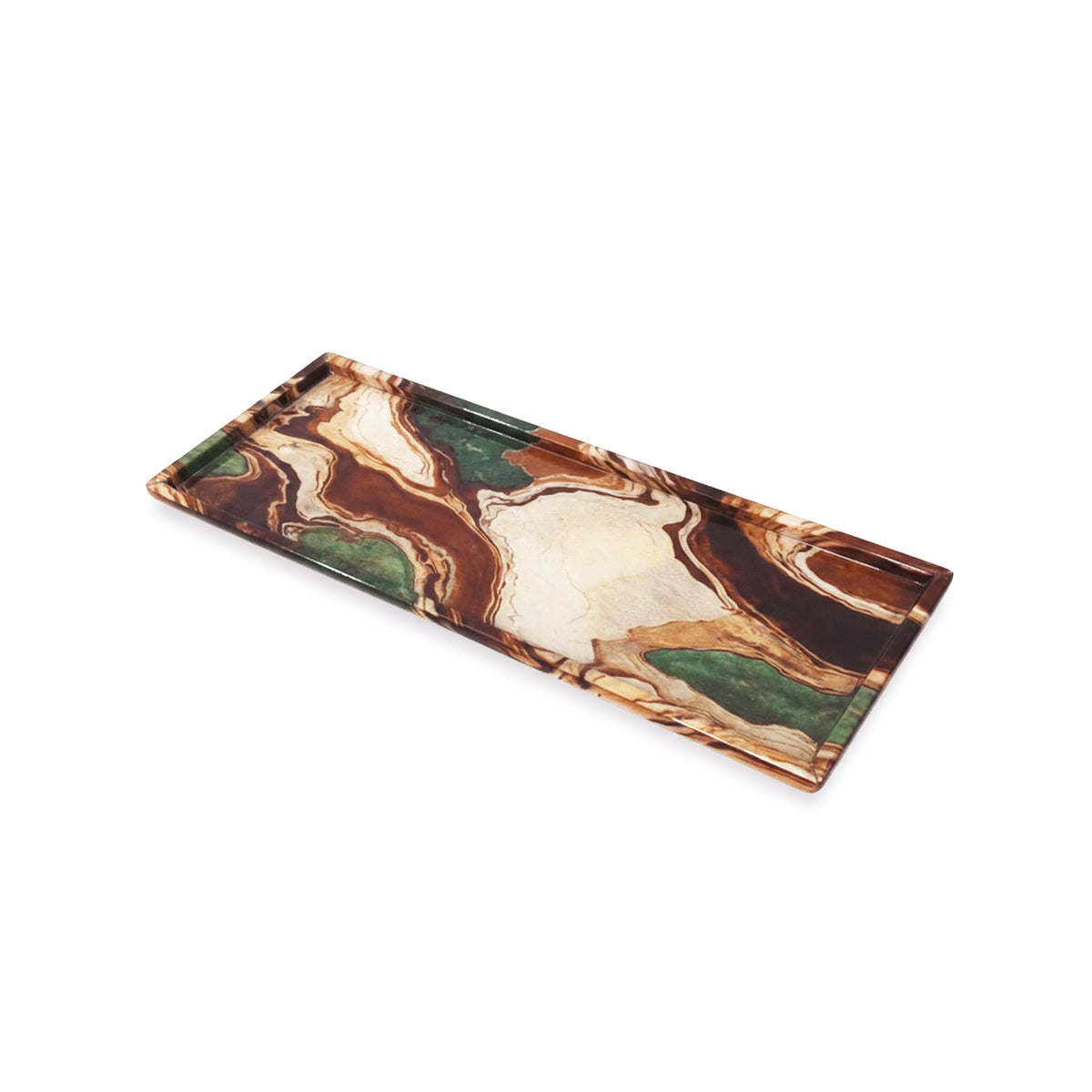 Earth Marble: Rectangular Platter Tray