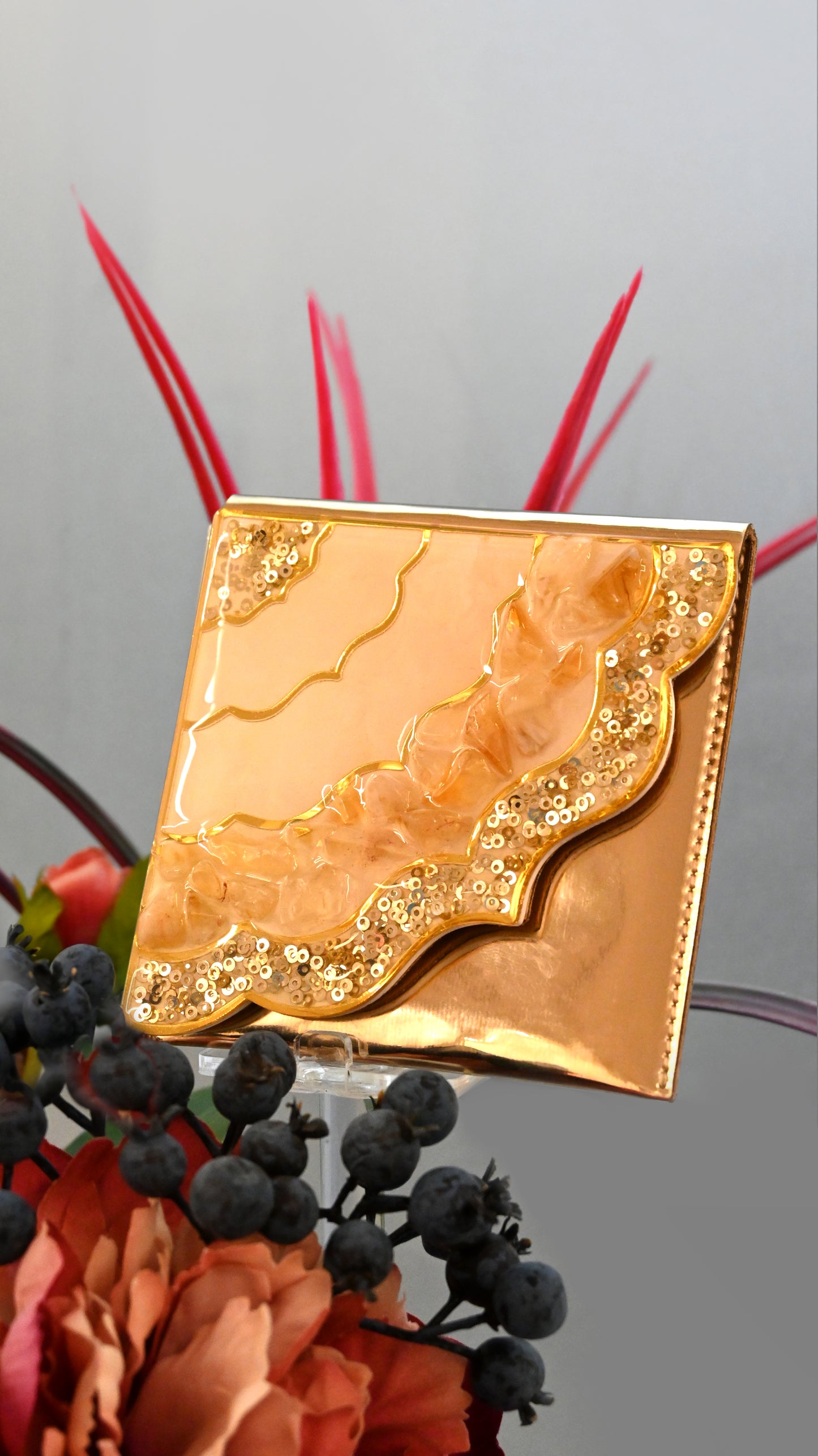Rose Stones Golden: Small Clutch