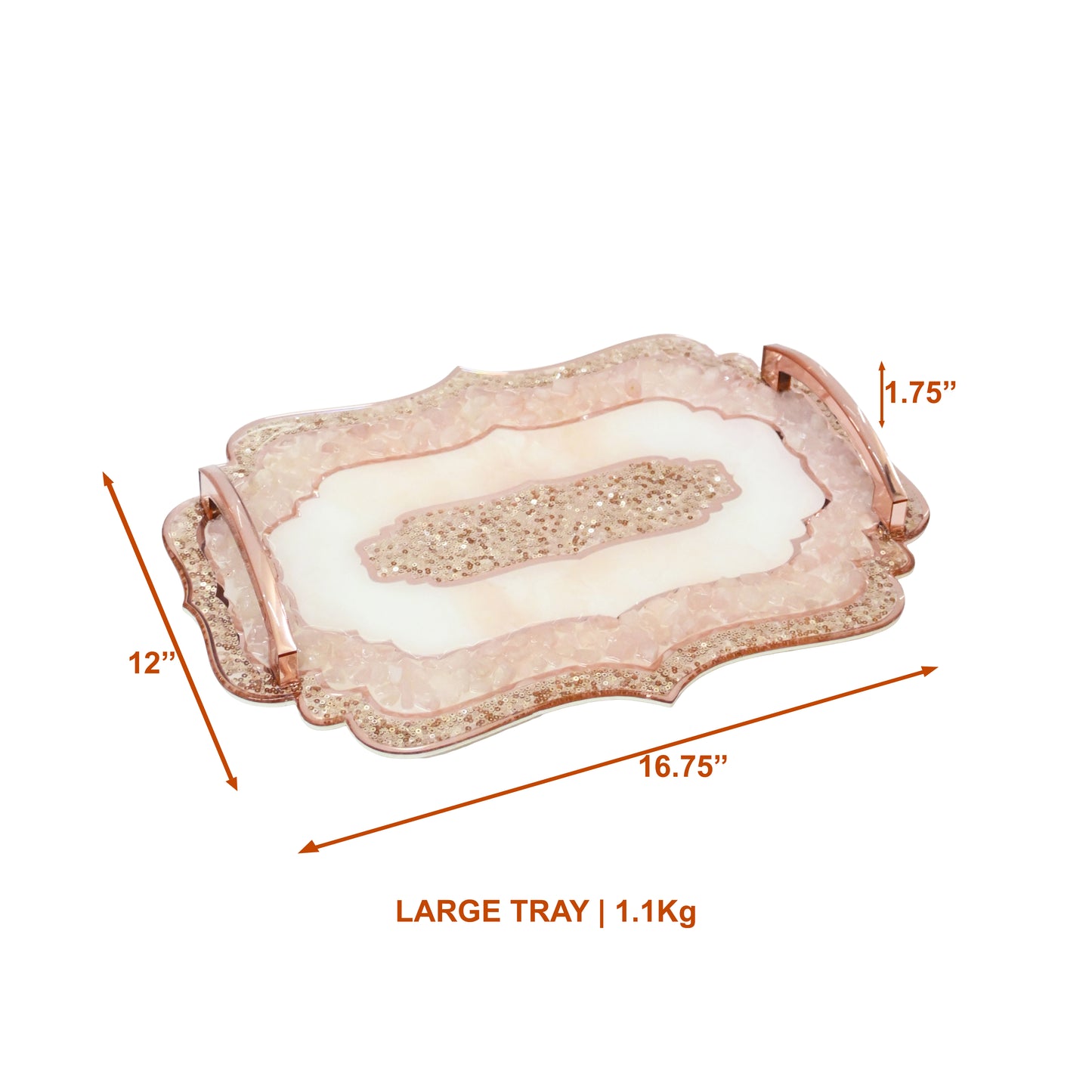 Rose Gold Rose Stones: Tray
