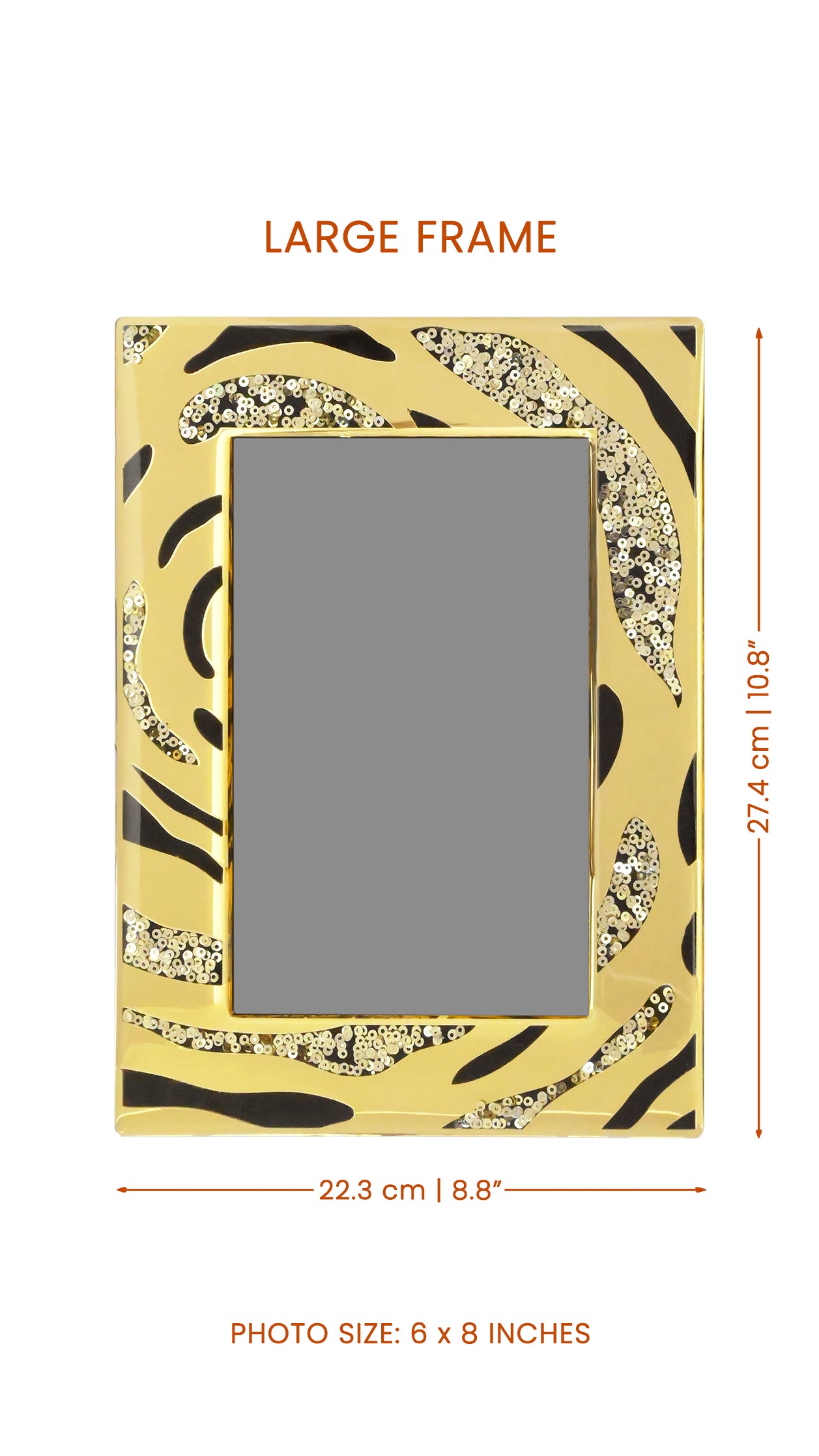 Black & Gold Rosette: Photo Frame