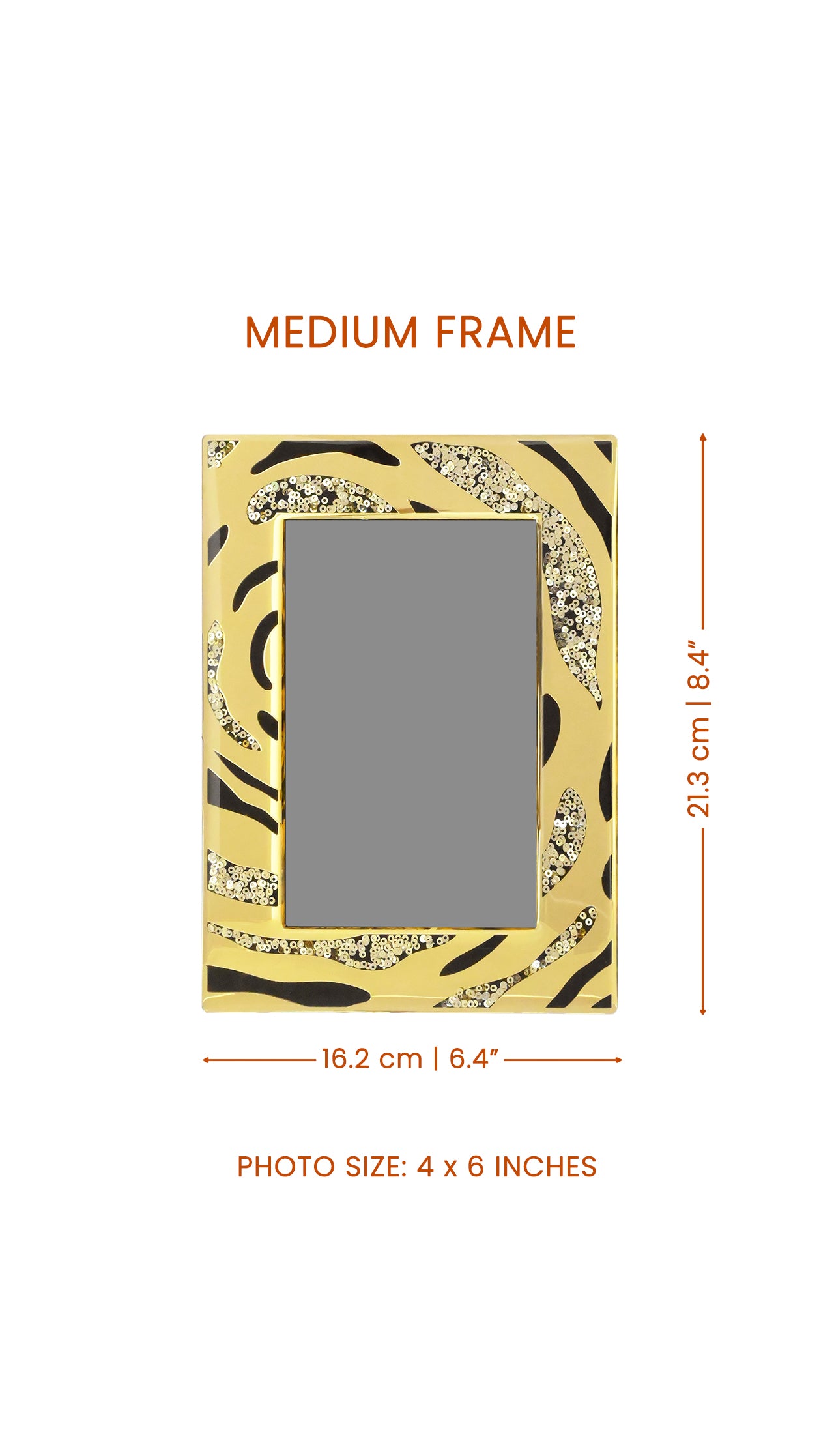 Black & Gold Rosette: Photo Frame