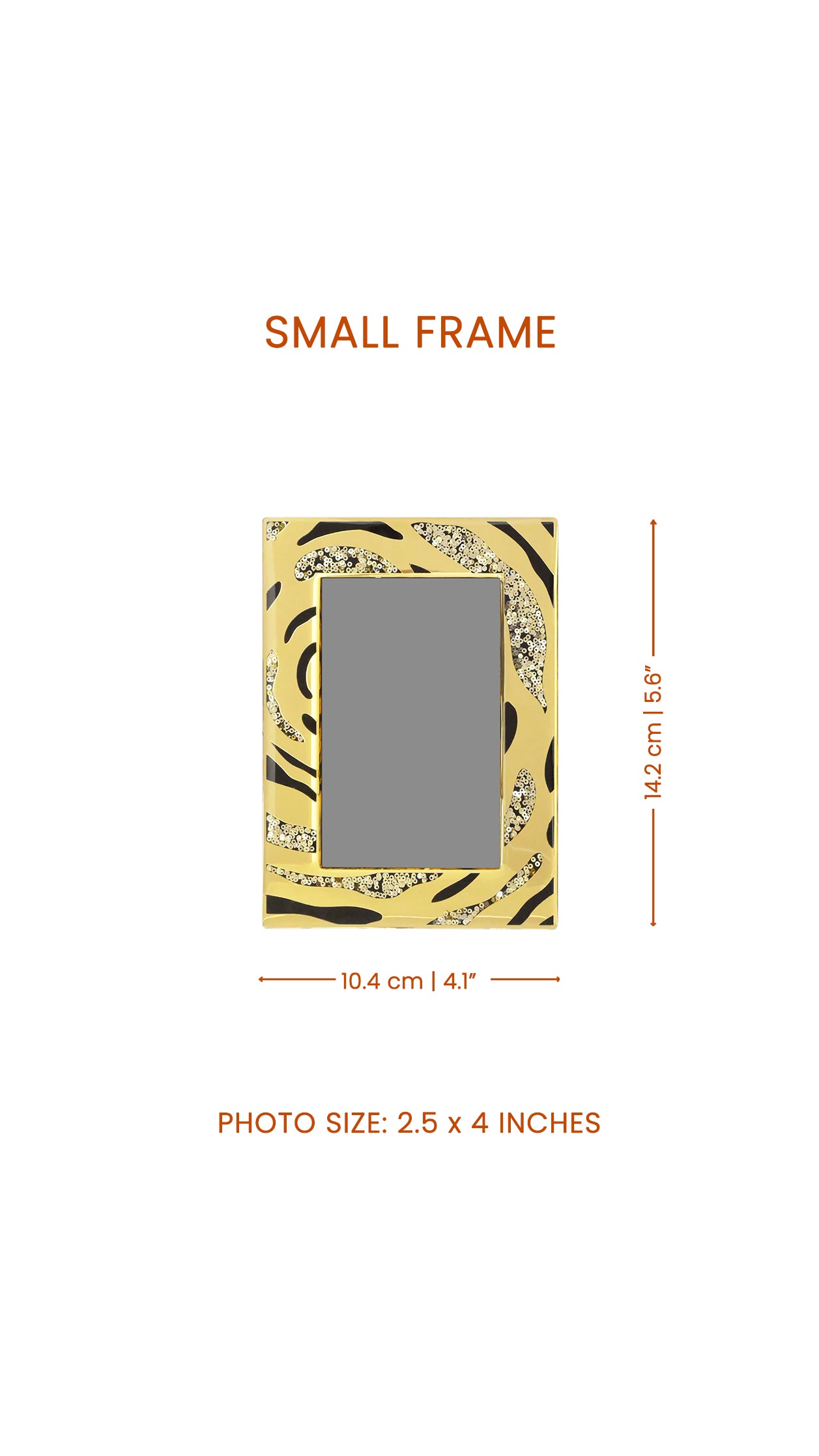 Black & Gold Rosette: Photo Frame