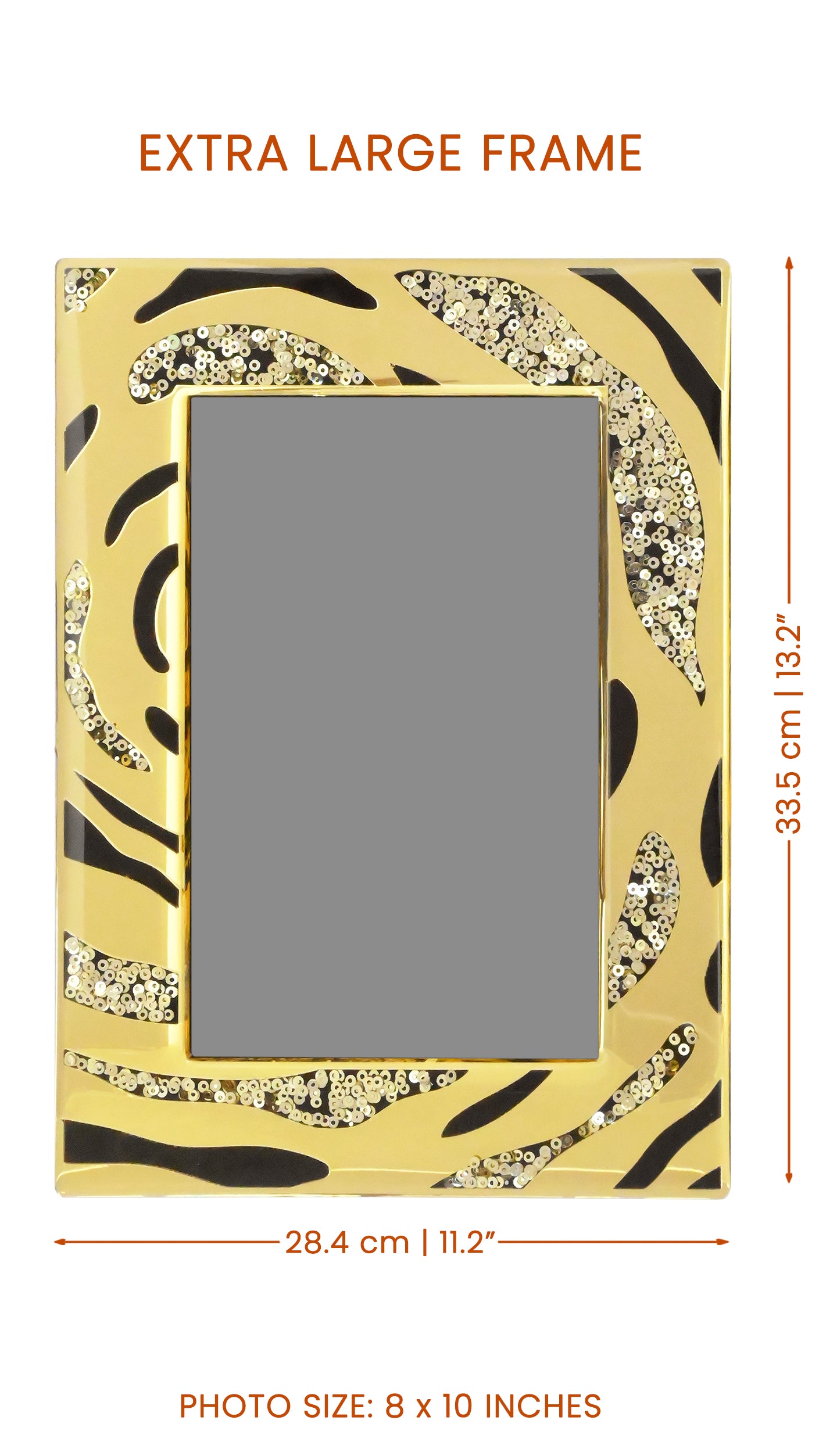 Black & Gold Rosette: Photo Frame