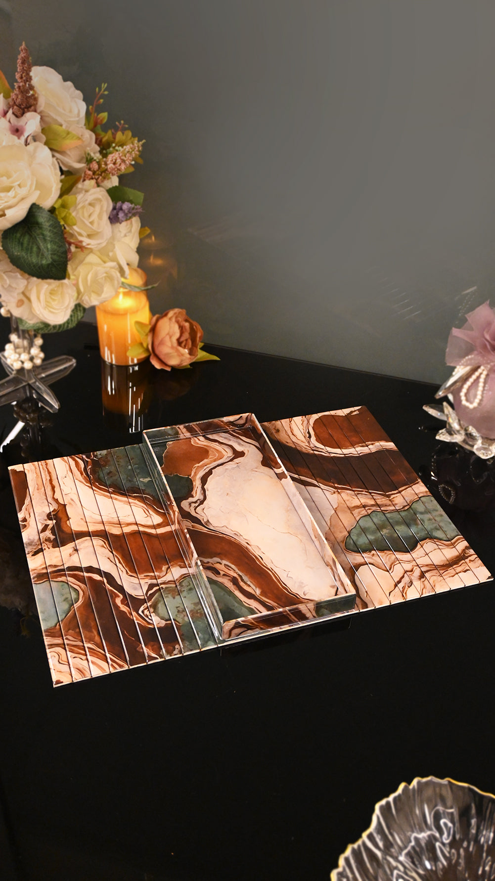 Earth Marble: Sofa Tray