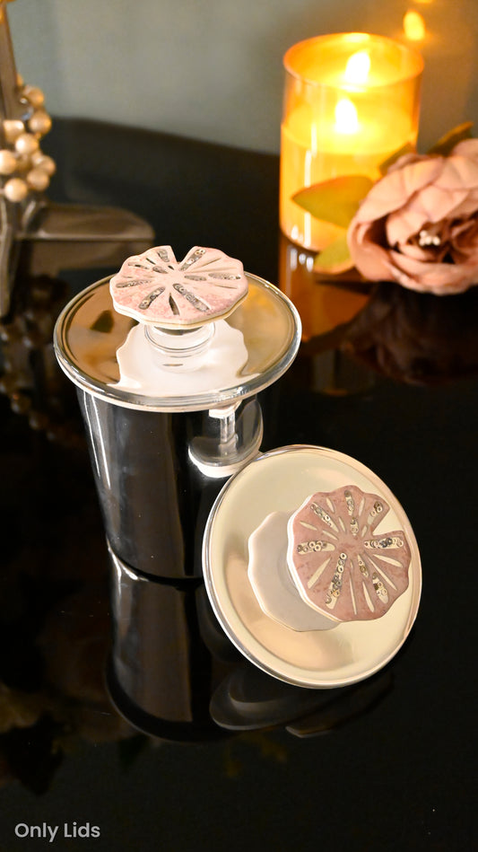 Lotus & Rosette Peach: Lid (Set Of 2)