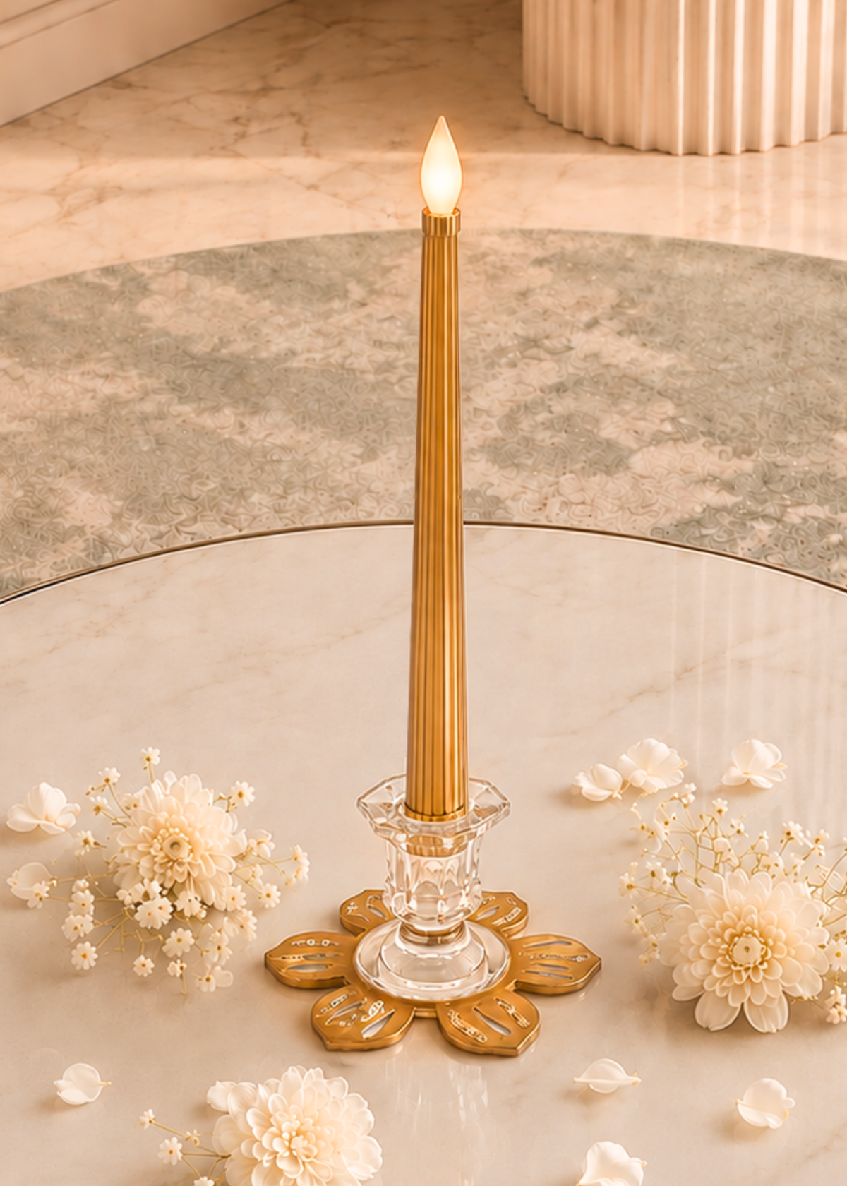 Metallic Gold: Flora Candle Stand