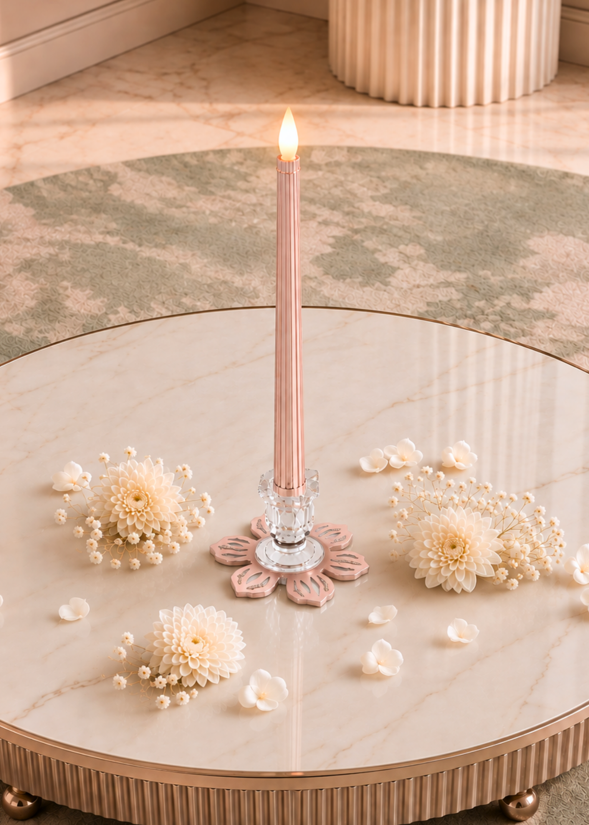 Metallic Pink: Flora Candle Stand