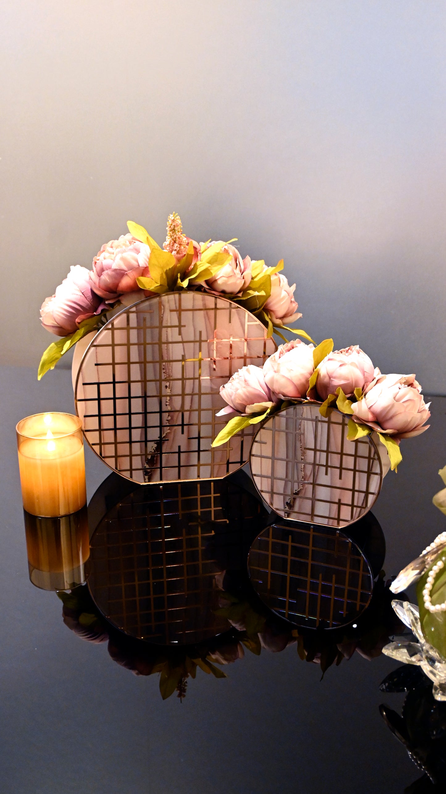 Linear Peach Wave With Rose Gold: 6" Vase