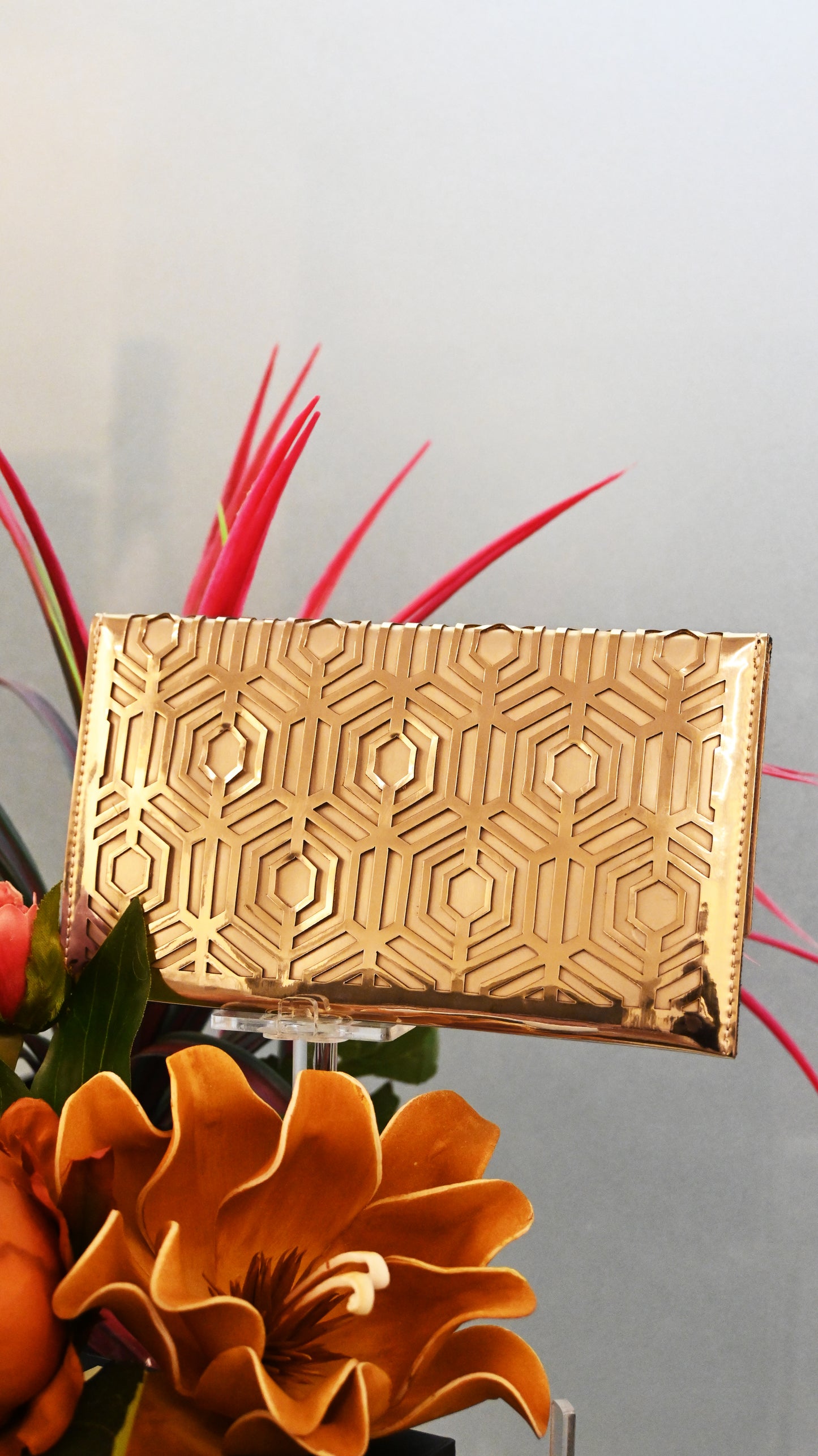 Prism Vault: Golden PU Clutch