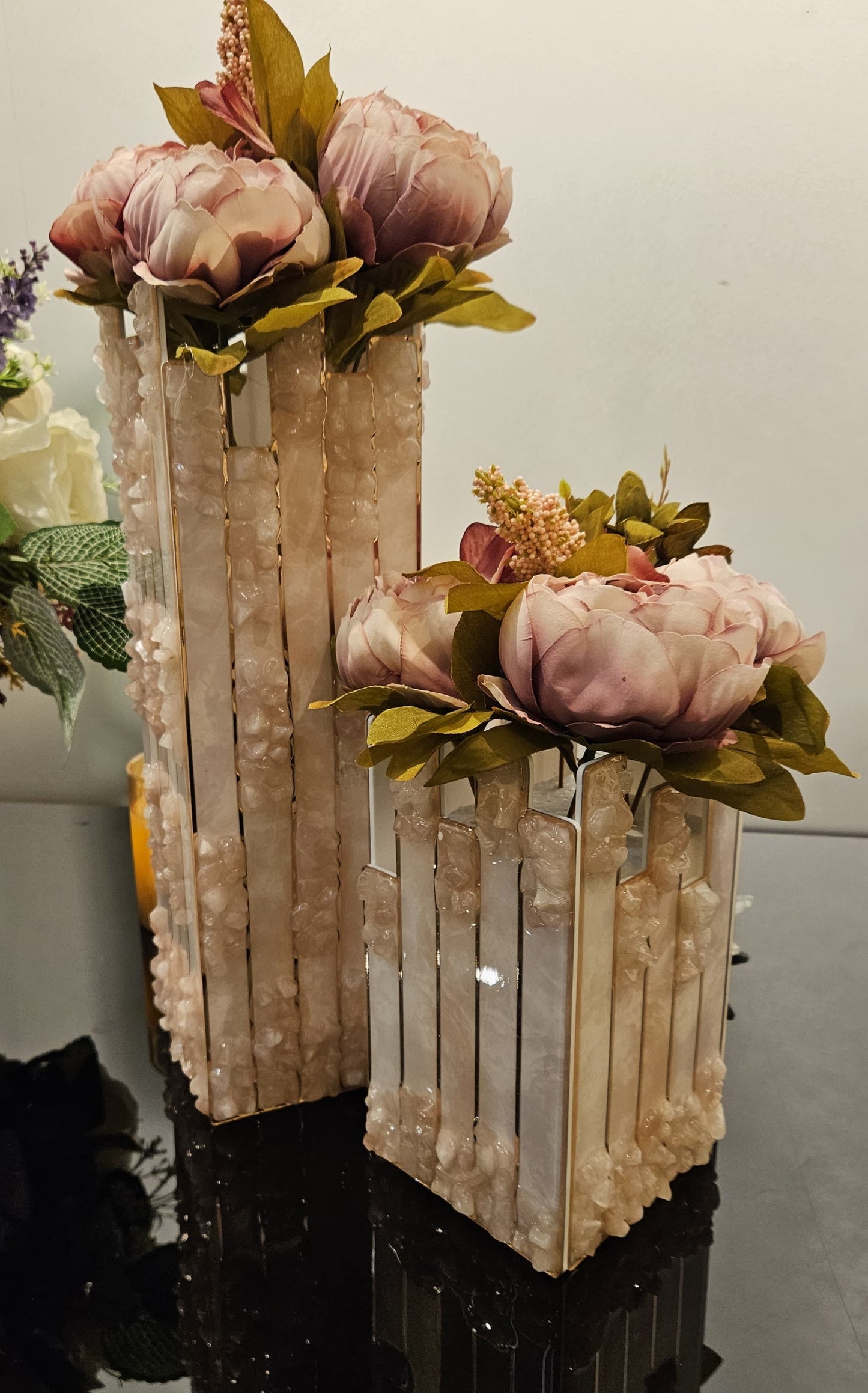 High-Low Stones Pink: Medium Vase