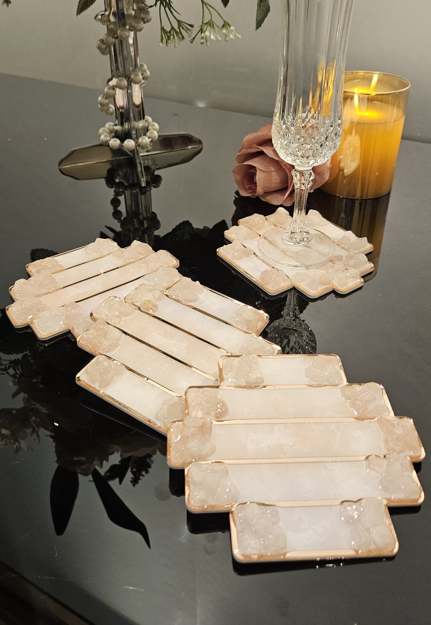 High Low Stone Pink: Coaster (Set Of 4)