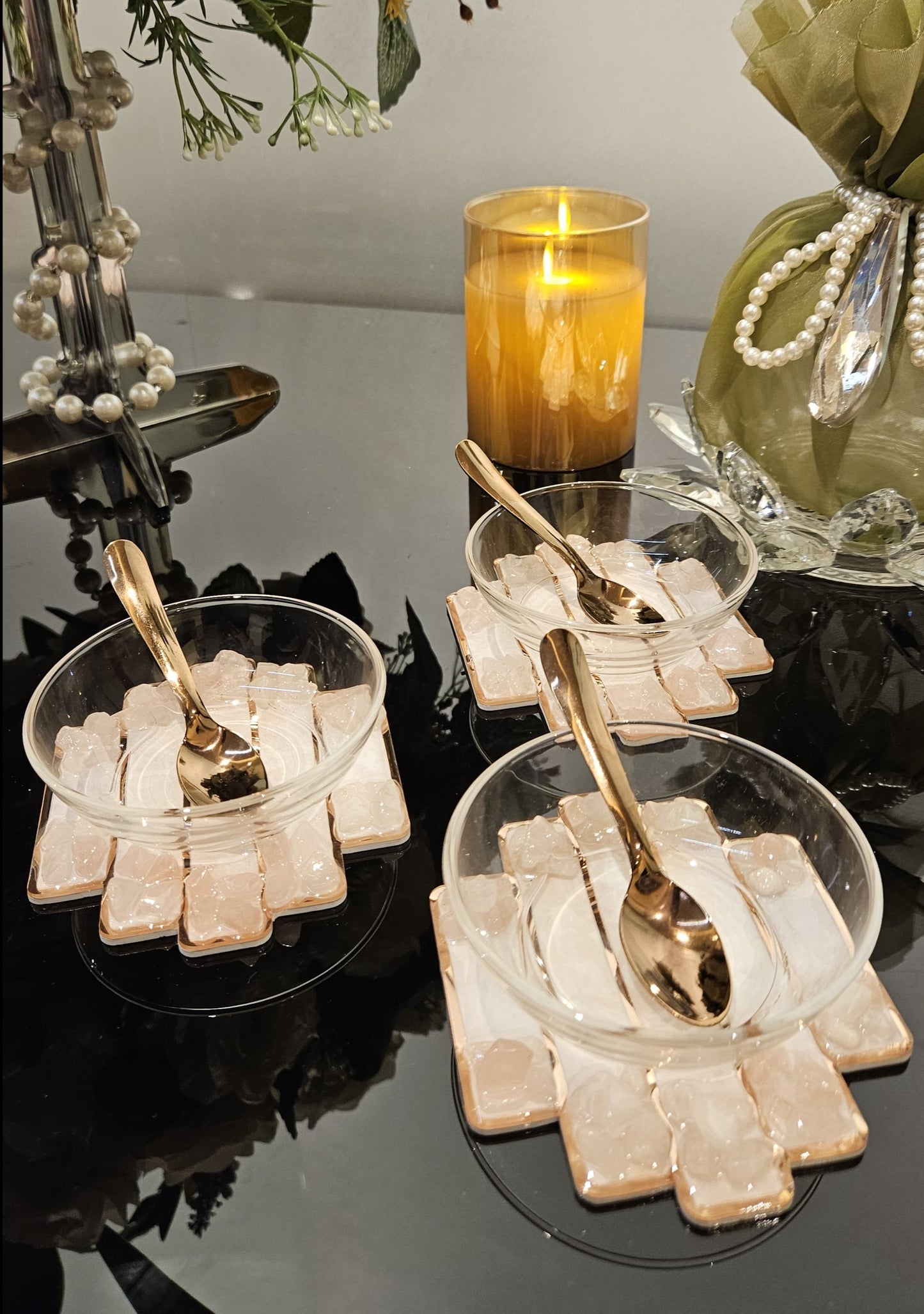 High-Low Stones Pink: Dip Bowl (Set Of 3)