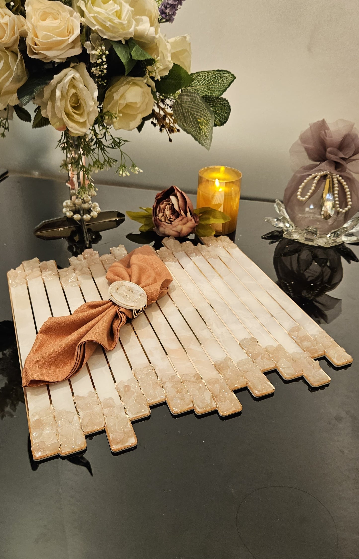 High-Low Stones Pink: Placemat 14"