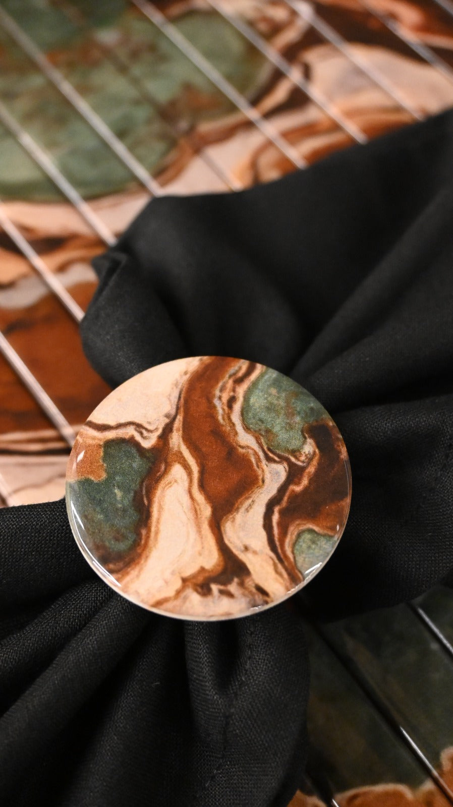 Earth Marble: Napkin Ring (Set of 4)
