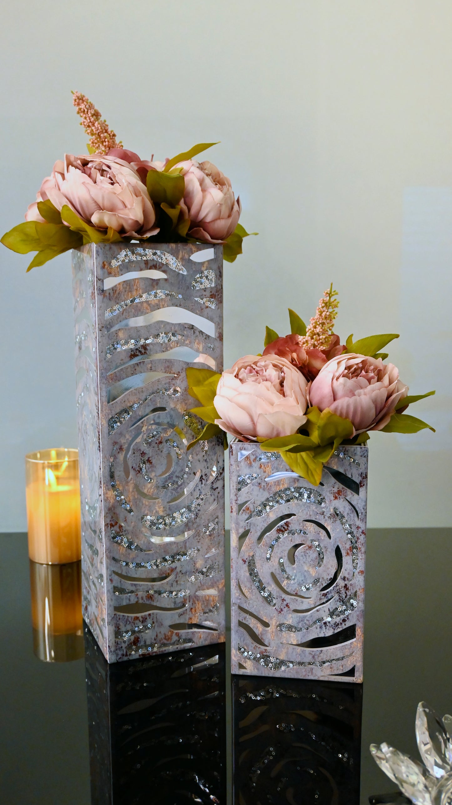 Lotus & Rosette Blue: Long Vase
