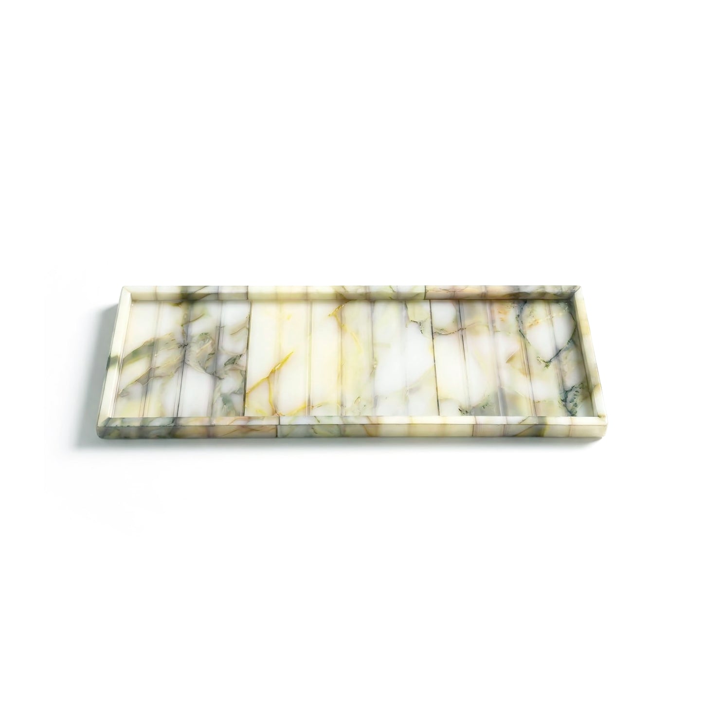 Fluted Marble Green: Rectangular Platter