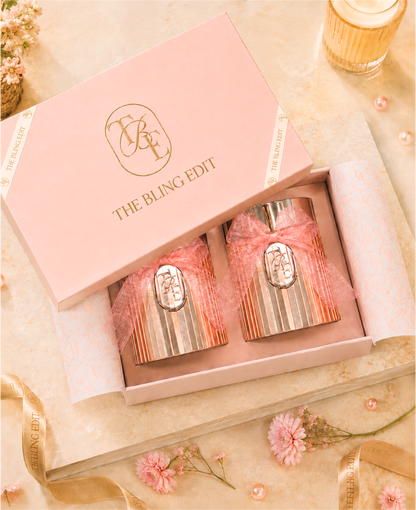 Metallic Pink: Fluted Glass Candle