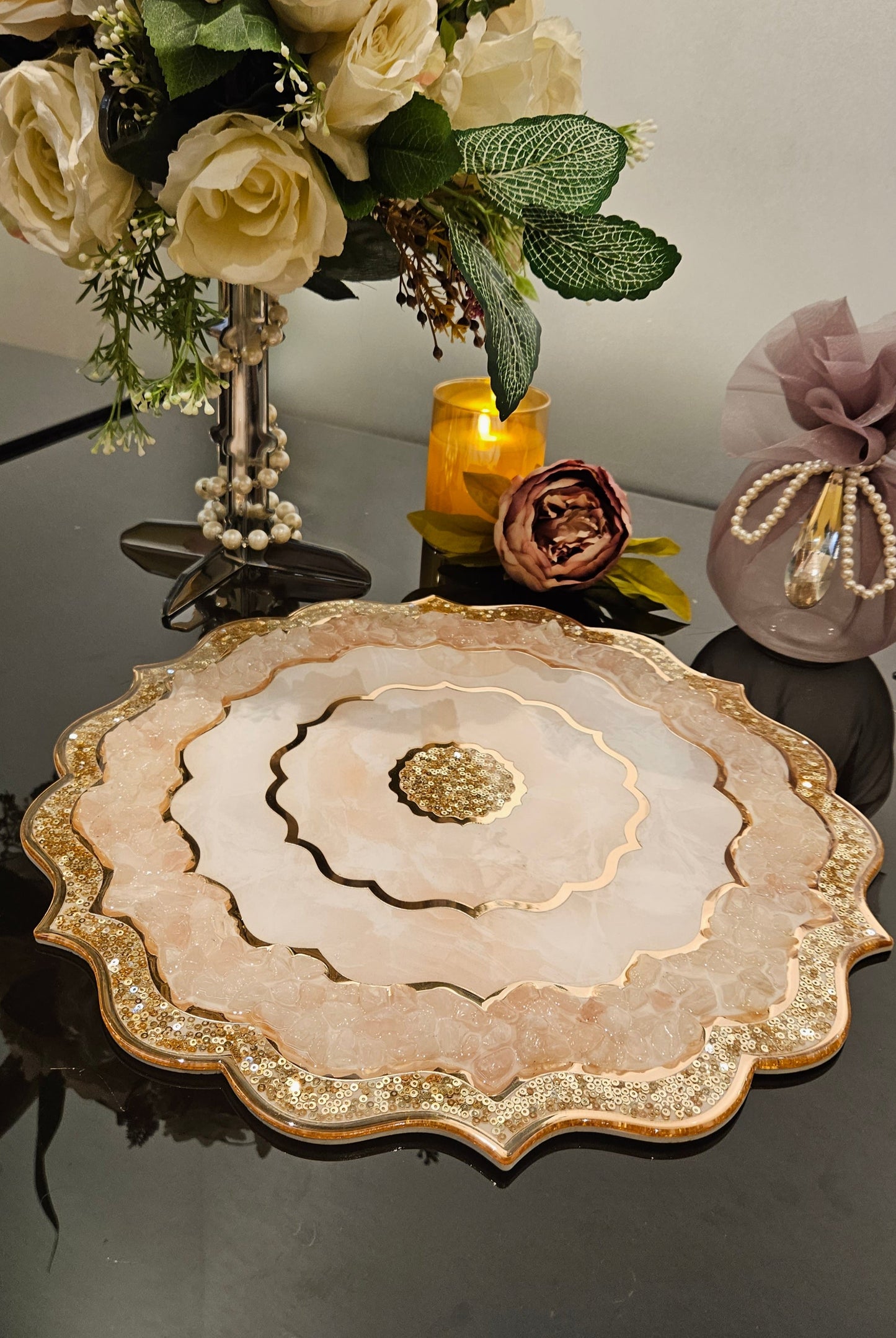 Rose Gold Rose Stone: Placemat 12"